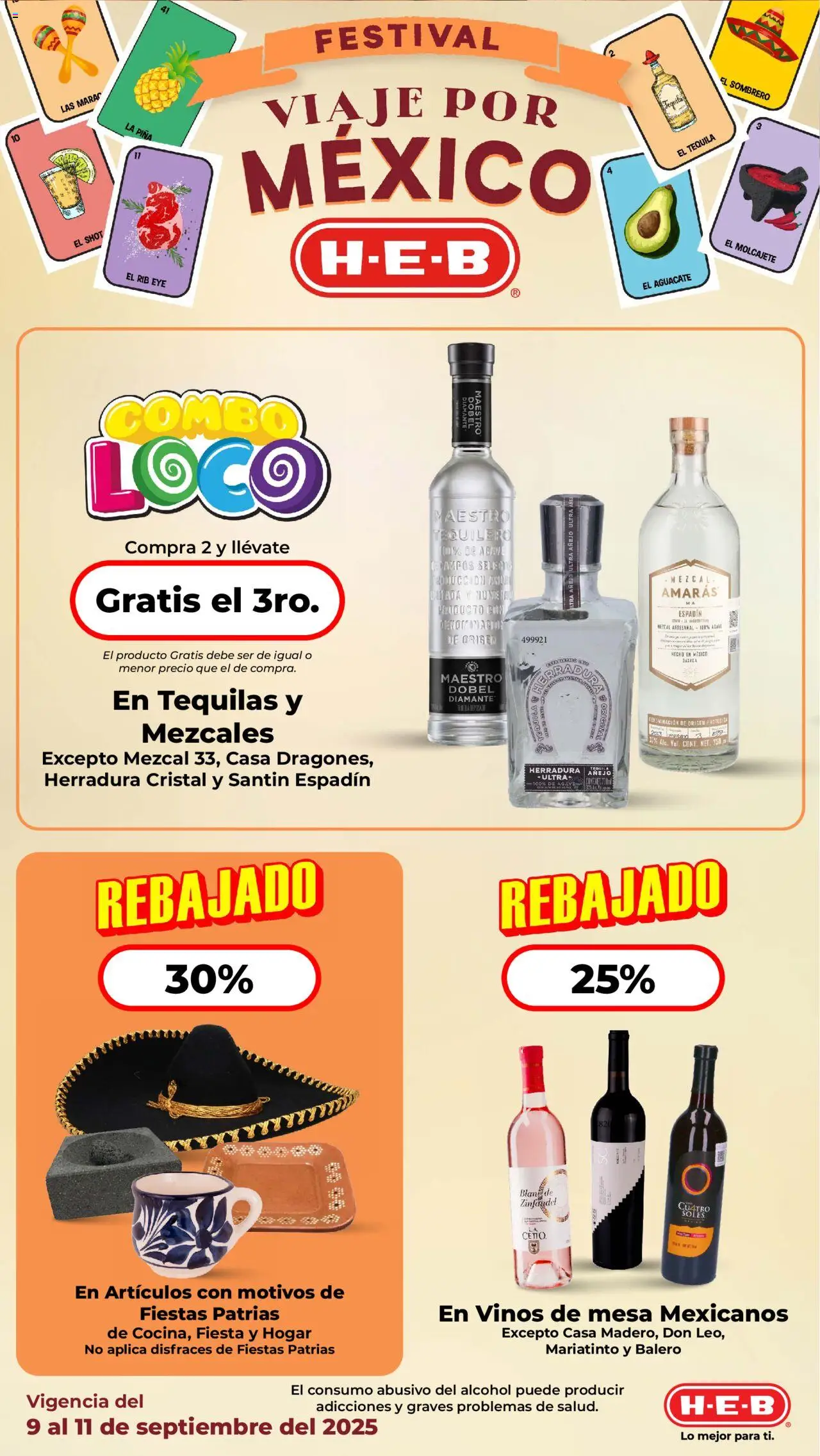Nuevas ofertas de H-E-B válidas en toda la República Mexicana desde el 09.09.2025. ¡Encuentra las mejores ofertas en H-E-B - Folleto! | Página: 2 | Productos: Sombrero, Aguacate, Piña, Shot