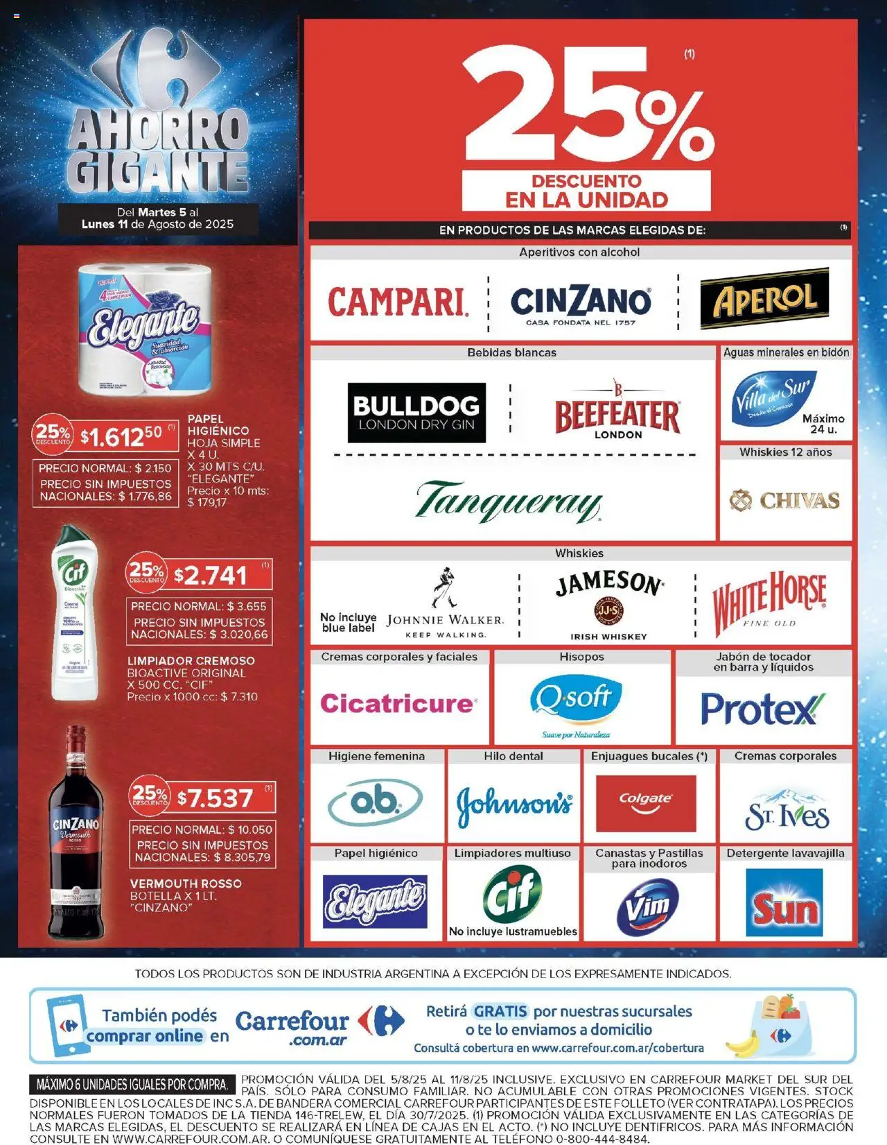 Carrefour Market catálogo - Chubut │ válido desde el 05.08.2025 | Página: 8 | Productos: Teléfono, Botella, Jabón, Detergente