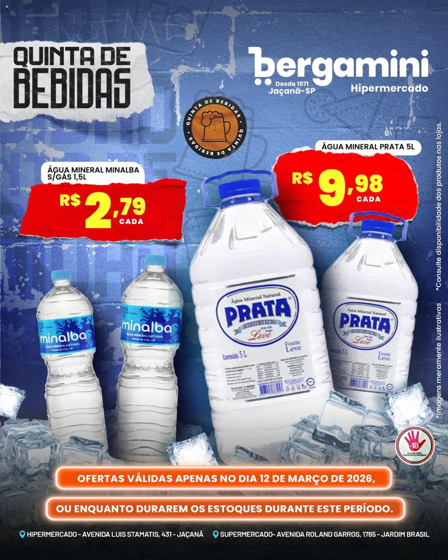 Supermercado Bergamini Folheto - válido de 12.03.2026 | Página: 12 | Produtos: Minalba, Água mineral