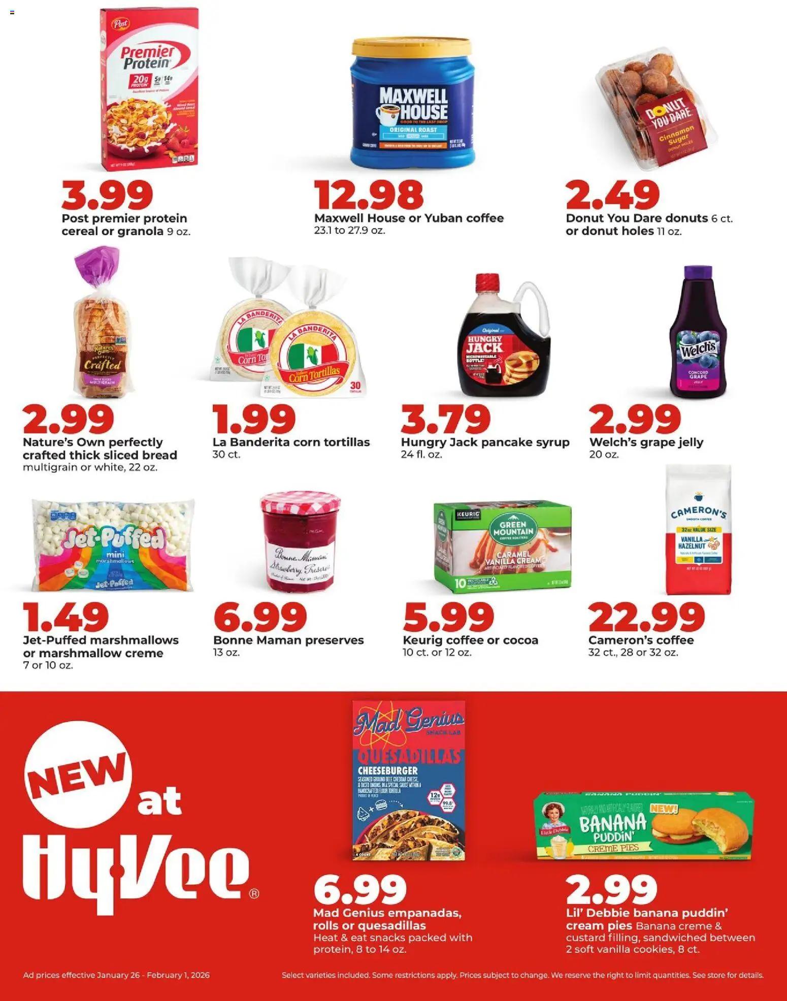 HyVee Weekly Ad - valid from 26.01.2026 | Page: 19 | Products: Bread, Coffee, Cream, Sugar