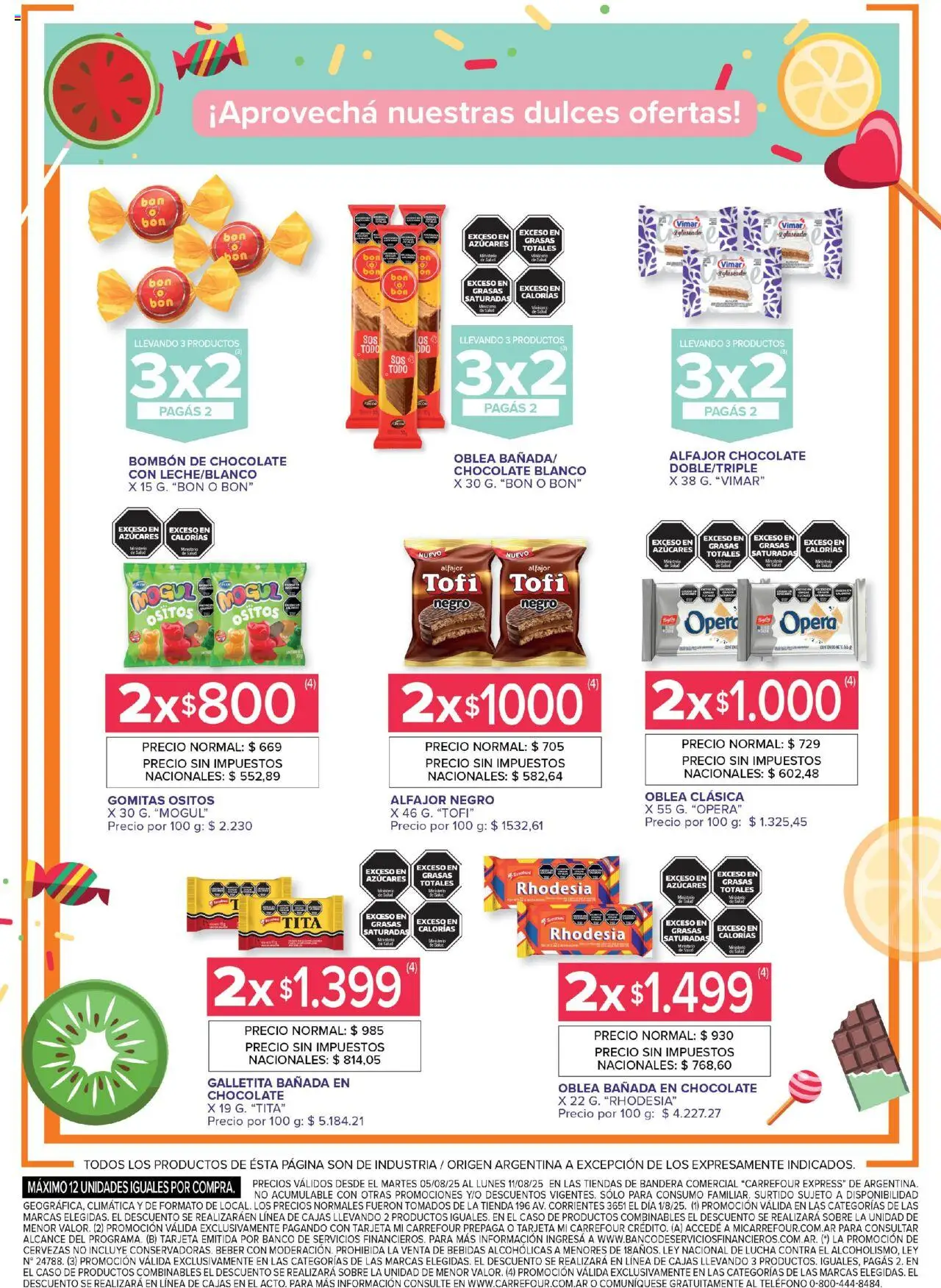 Carrefour ofertas Express │ válido desde el 05.08.2025 | Página: 2 | Productos: Caso, Banco, Gomitas, Chocolate