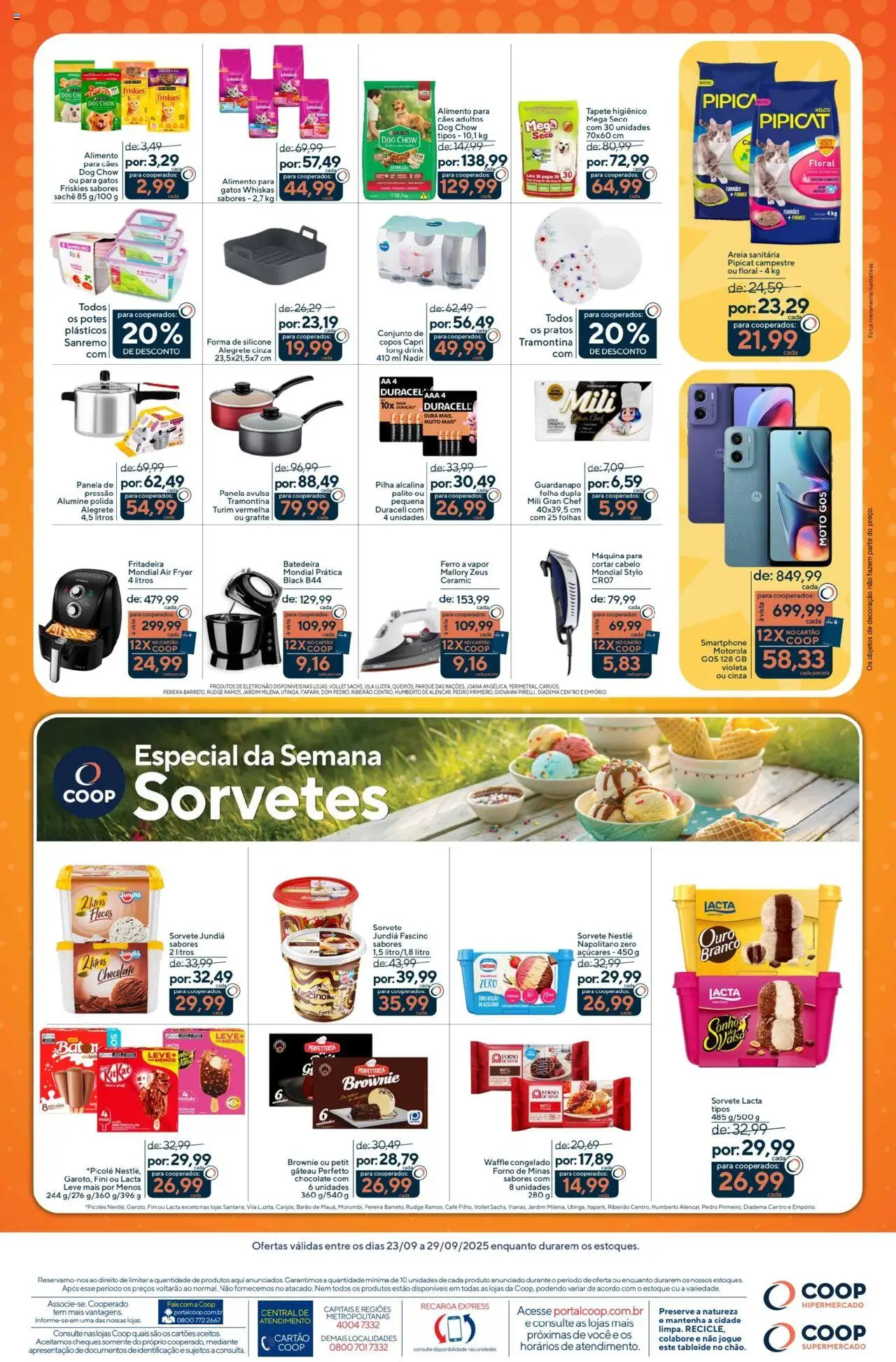 Coop Folheto - válido de 23.09.2025 | Página: 4 | Produtos: Batedeira, Areia, Sorvete, Smartphone