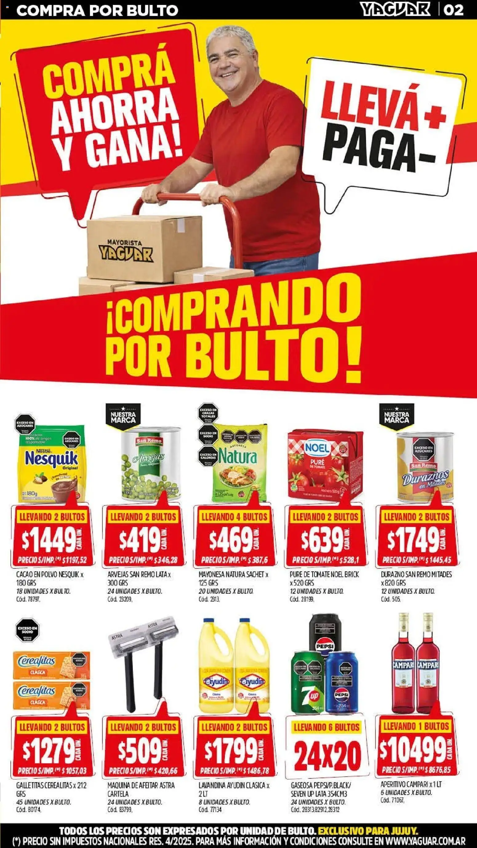 Yaguar - Oferta Semanal Jujuy │ válido desde el 23.03.2026 | Página: 2 | Productos: Lavandina, Gaseosa, Tomate, Pure de Tomate