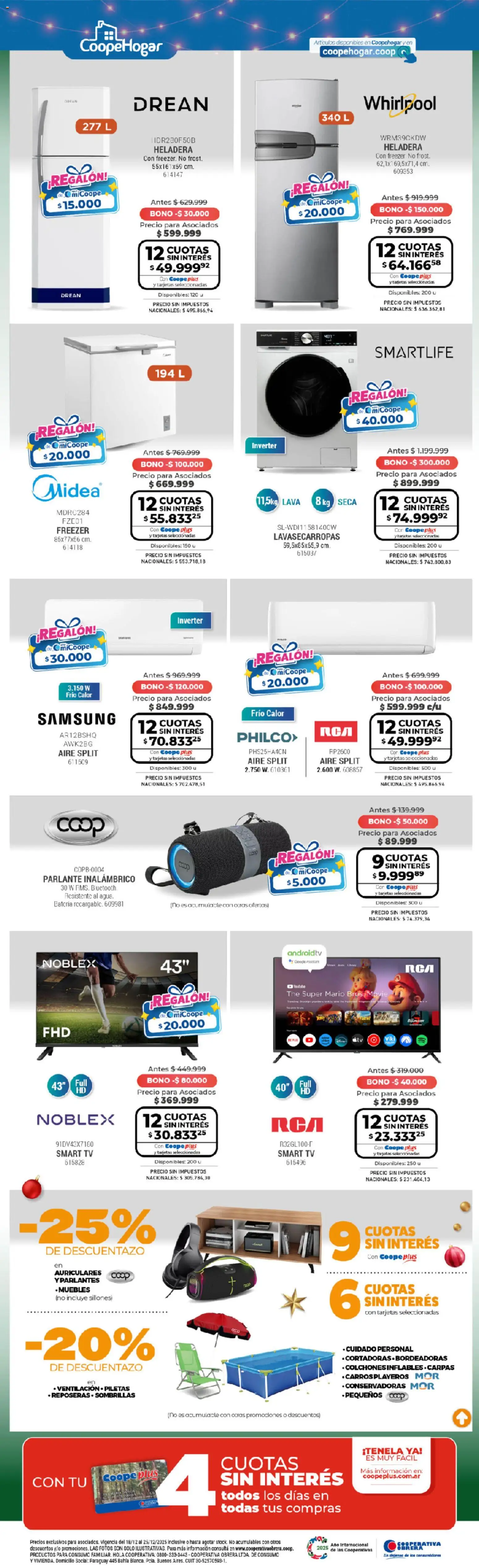 Cooperativa Obrera - Ahorrón │ válido desde el 18.12.2025 | Página: 8 | Productos: Auriculares, Batería, Heladera, Freezer