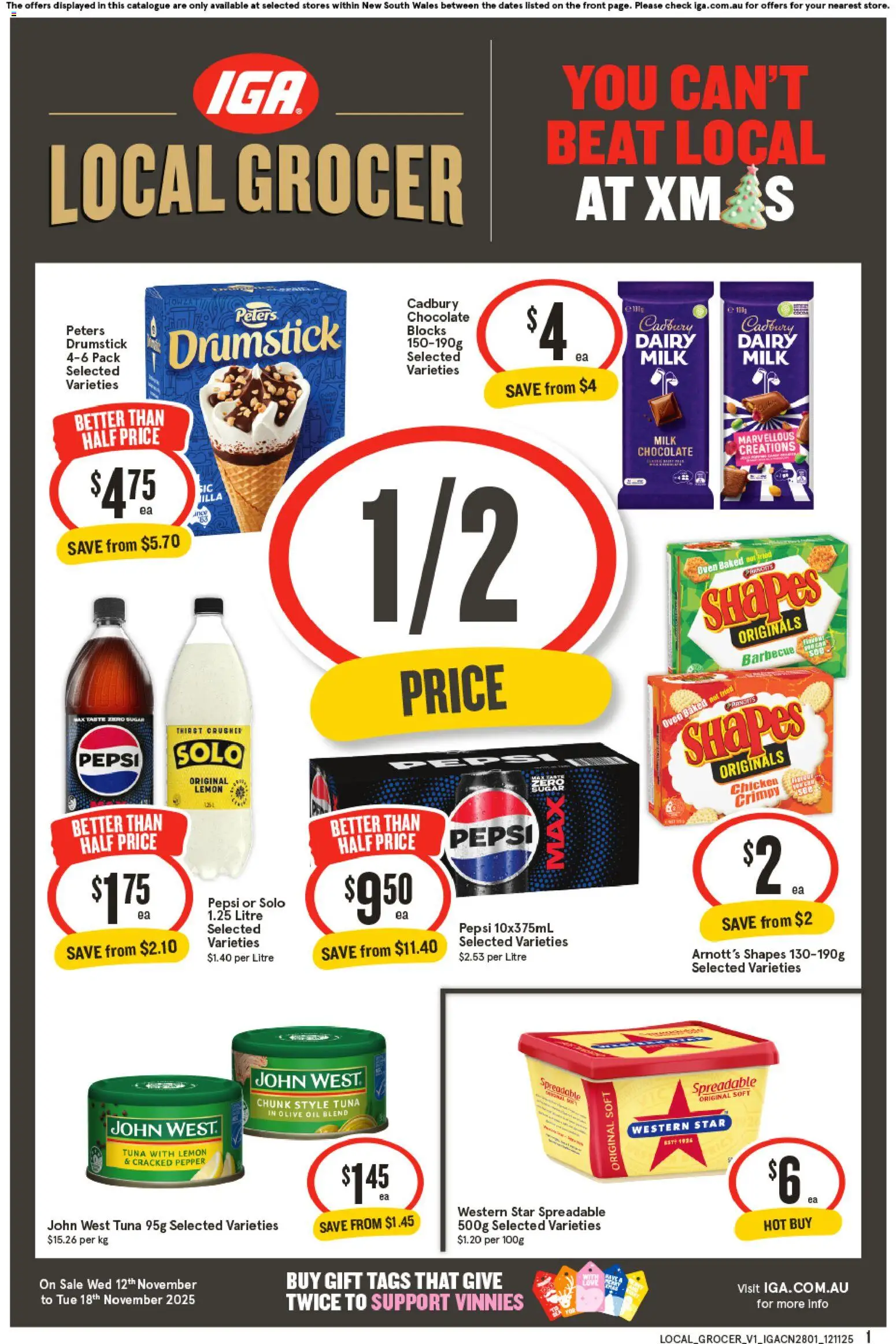 IGA catalogue - valid from 12.11.2025 | Page: 1 | Products: Oil, Chicken, Olive oil, Sugar
