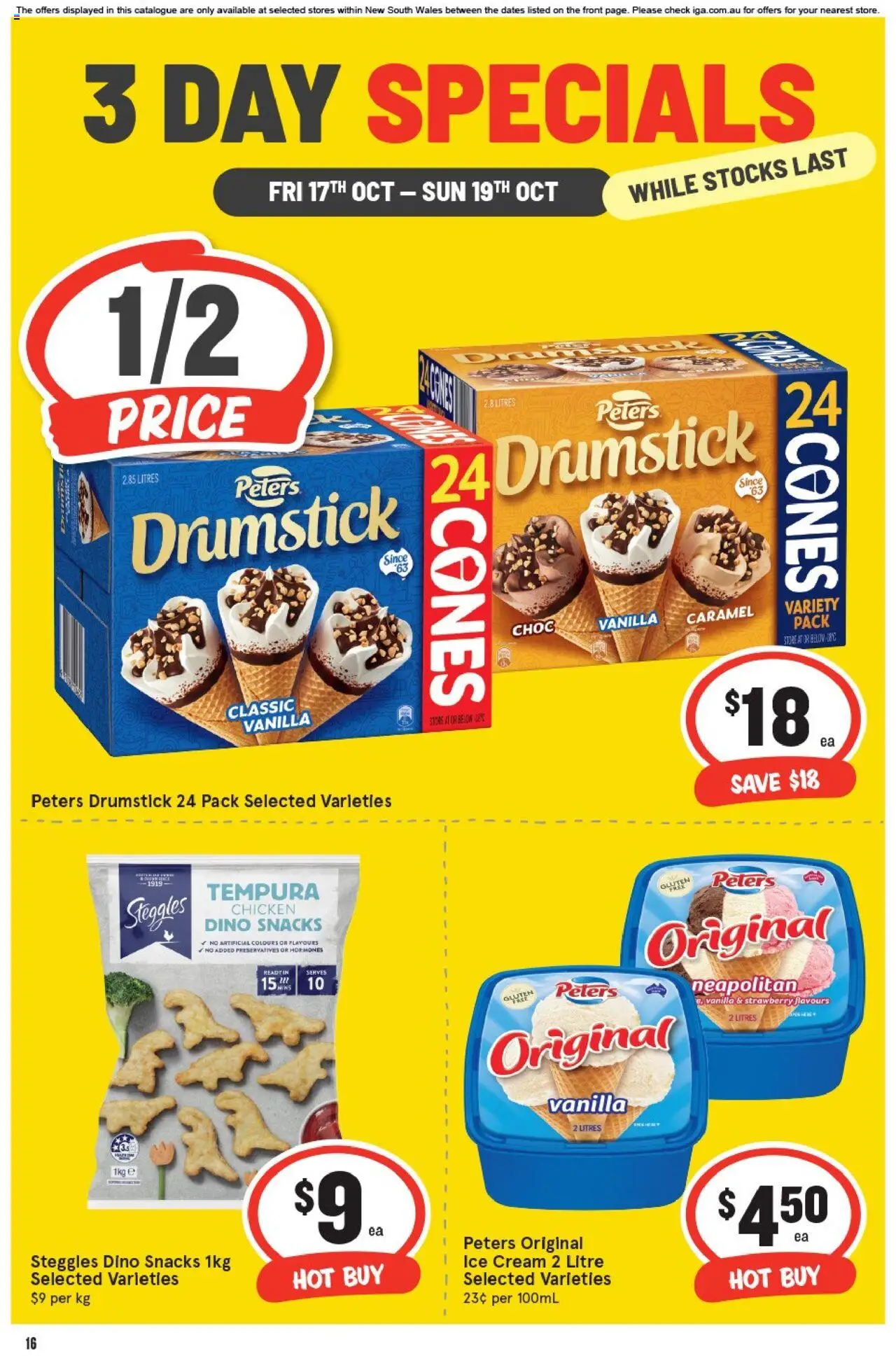 IGA catalogue - valid from 17.10.2025 | Page: 3 | Products: Chicken, Cream, Ice cream