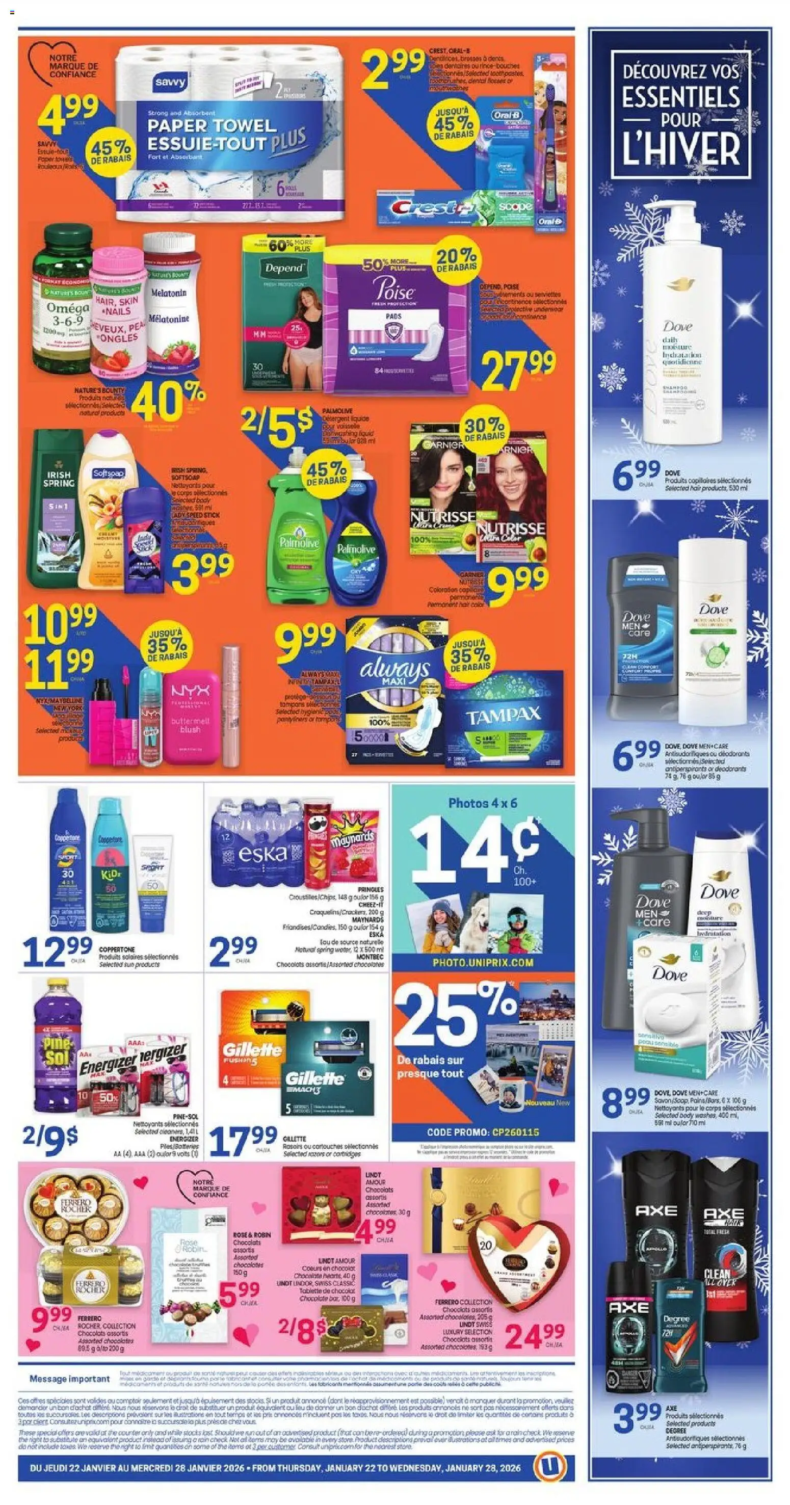 Uniprix flyer valid from 22.01.2026 | Page: 2 | Products: Blush, Detergent, Chocolate