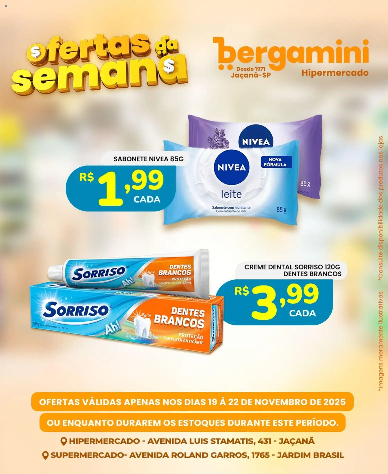 Supermercado Bergamini Folheto - válido de 19.11.2025 | Página: 22 | Produtos: Leite, Creme, Sabonete, Creme dental