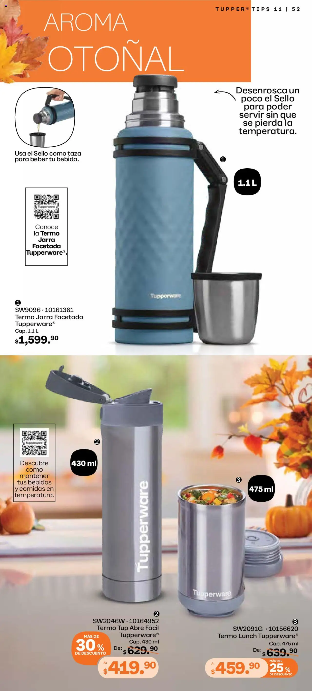 Nuevas ofertas de Tupperware válidas en toda la República Mexicana desde el 06.10.2025. ¡Encuentra las mejores ofertas en Tupperware - Catálogo! | Página: 52 | Productos: Taza, Tupper, Termo, Jarra