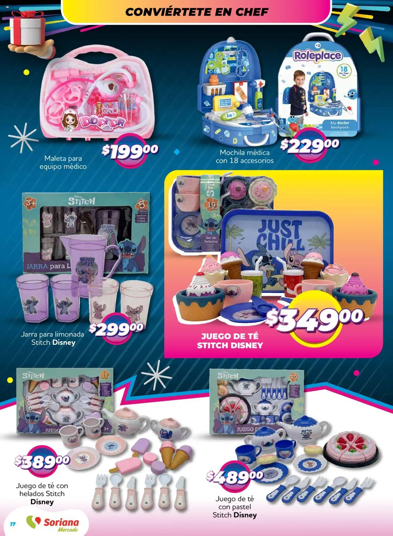 Nuevas ofertas de Soriana válidas en toda la República Mexicana desde el 09.10.2025. ¡Encuentra las mejores ofertas en Soriana - Reino de los Juguetes Mercado Nacional! | Página: 17 | Productos: Mochila, Pastel, Té, Jarra