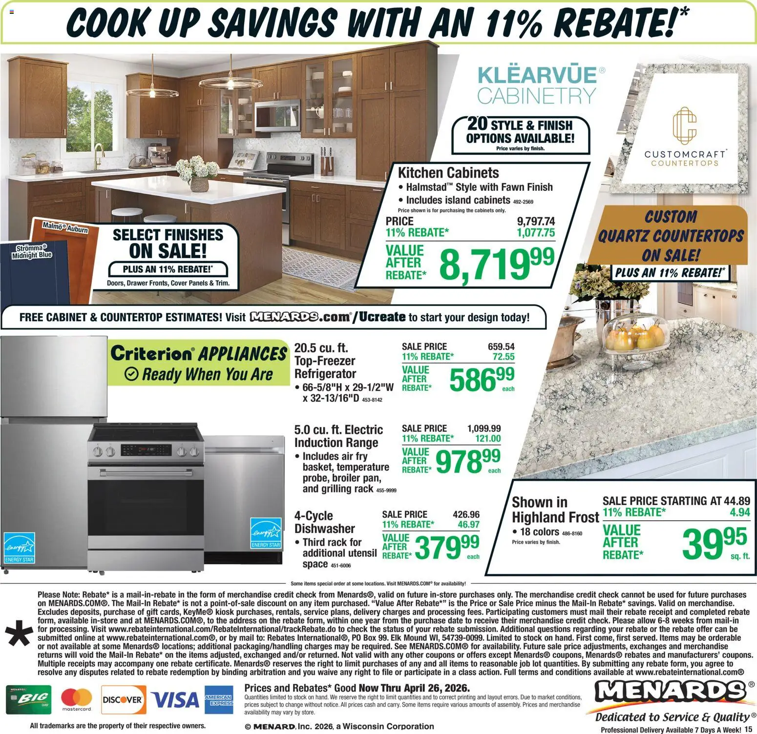 Menards Weekly Ad - valid from 16.04.2026 | Page: 19 | Products: Box, Date, Refrigerator, Dishwasher