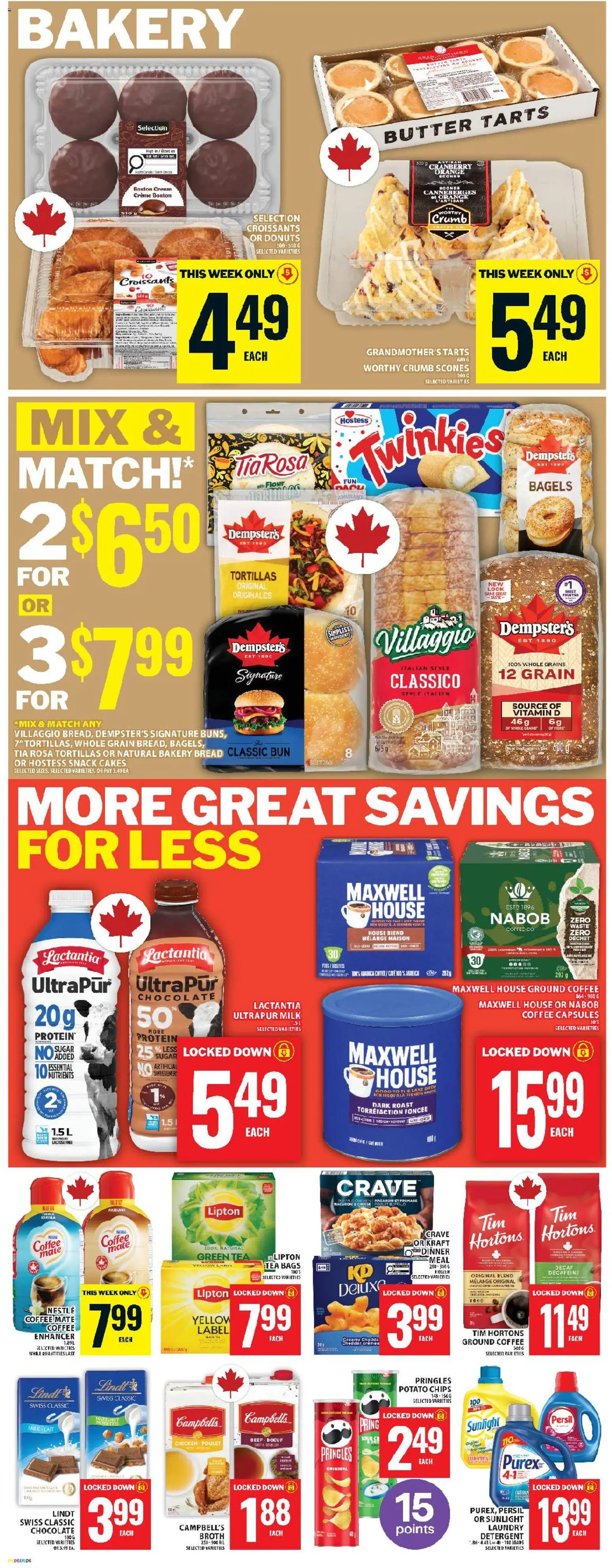 Food Basics flyer valid from 19.02.2026 | Page: 9 | Products: Chips, Detergent, Bread, Chicken