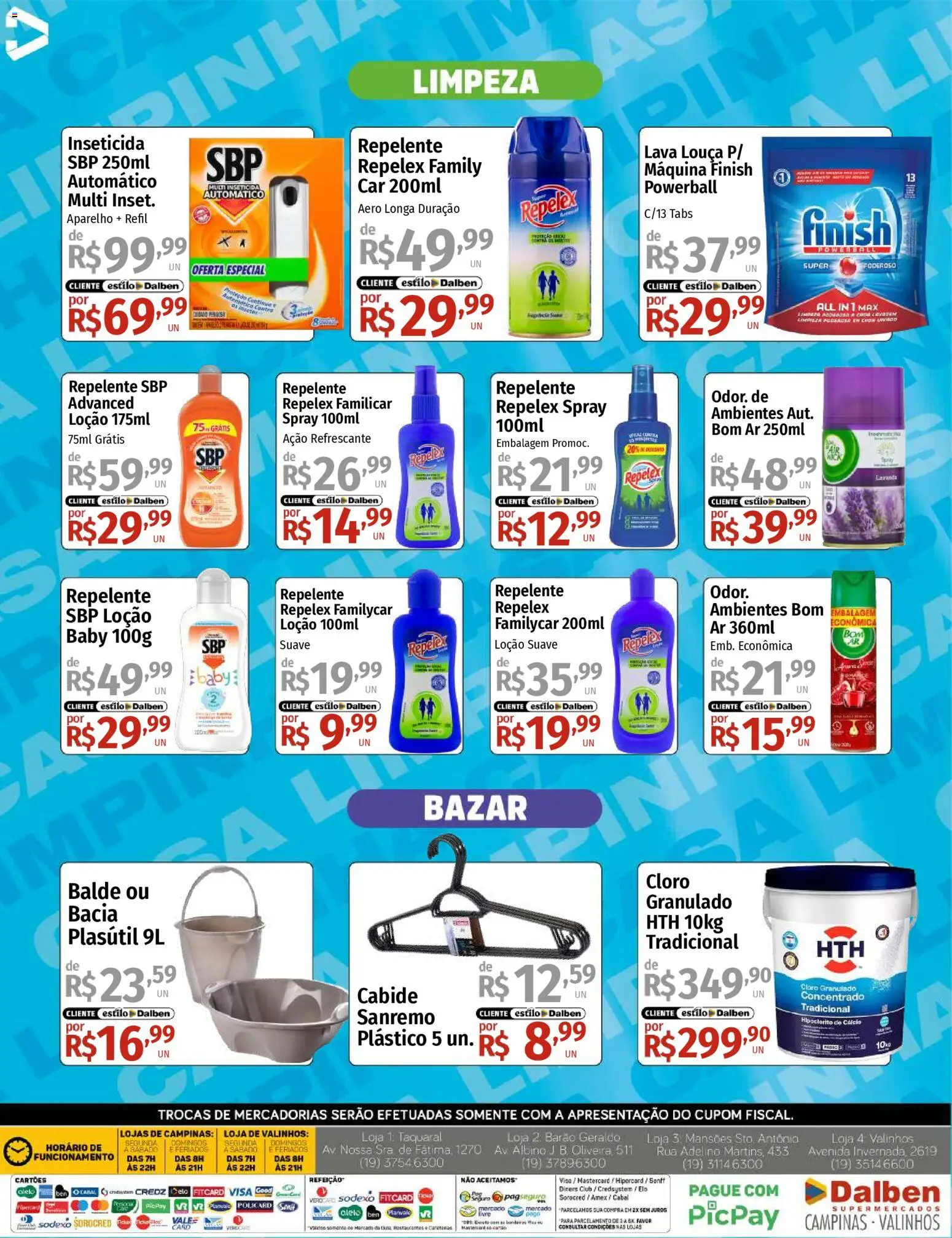 Supermercado Dalben Folheto - válido de 01.12.2025 | Página: 5 | Produtos: Cloro, Vodka, Inseticida, Balde