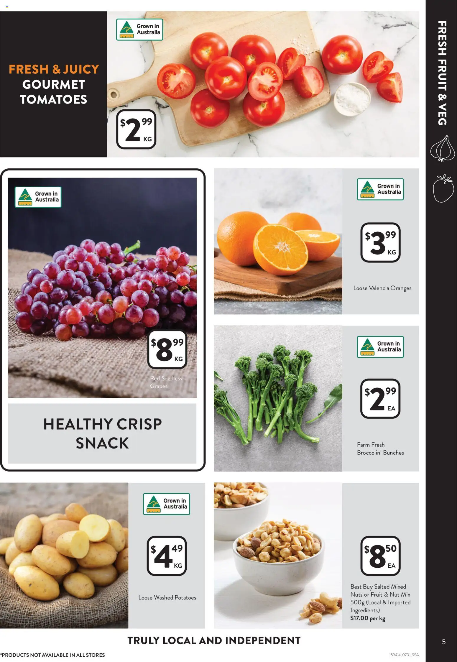 Foodworks catalogue - valid from 07.01.2026 | Page: 5 | Products: Oranges, Tomatoes, Nuts, Grapes
