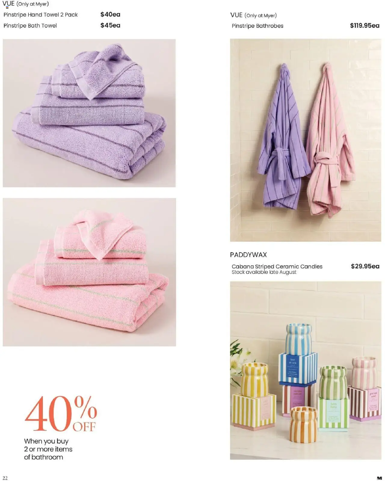 Myer catalogue - valid from 04.08.2025 | Page: 22 | Products: Bath, Candles, Bathroom