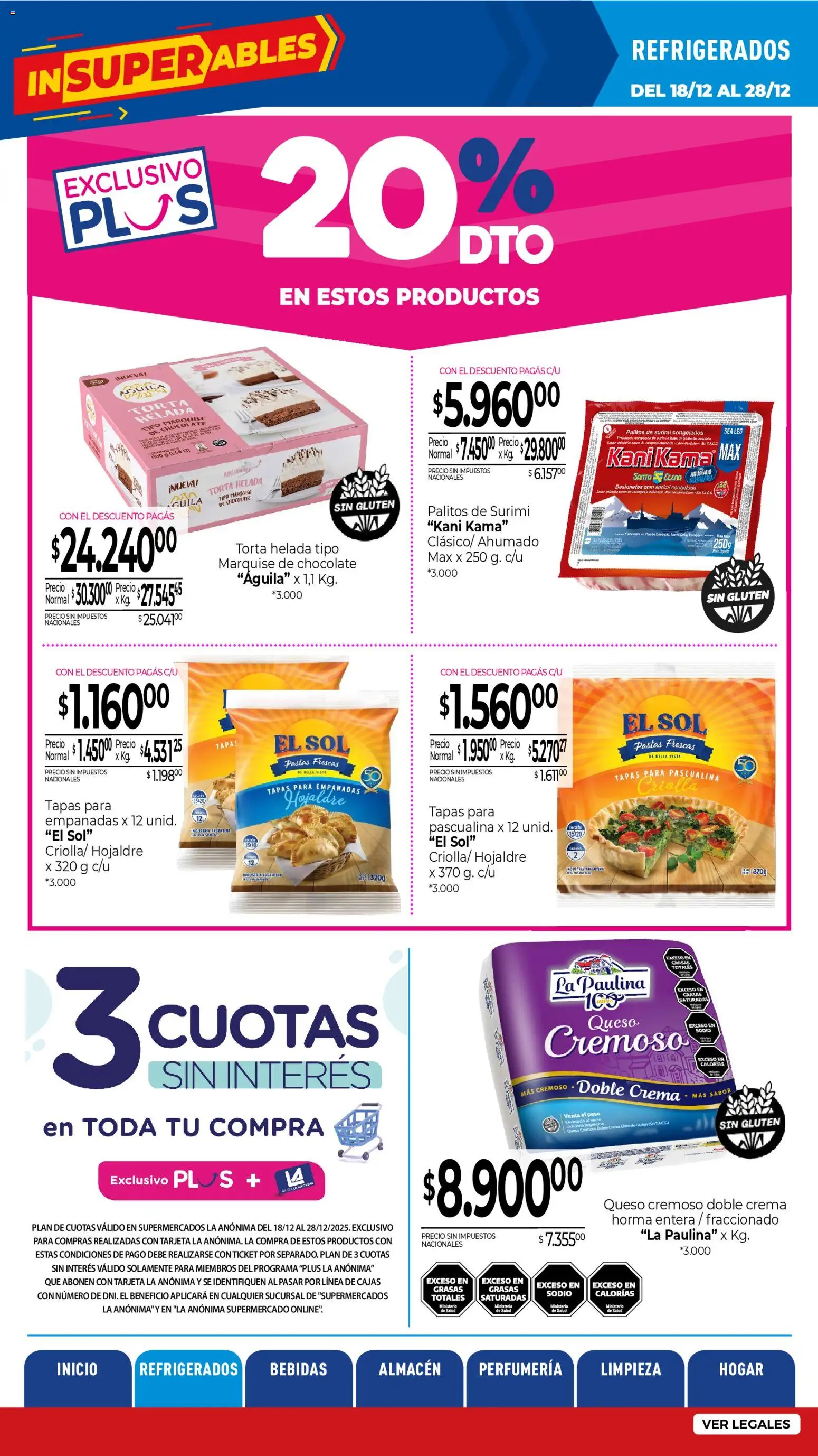 La Anonima Insuperables │ válido desde el 18.12.2025 | Página: 7 | Productos: Peso, Torta, Queso, Chocolate