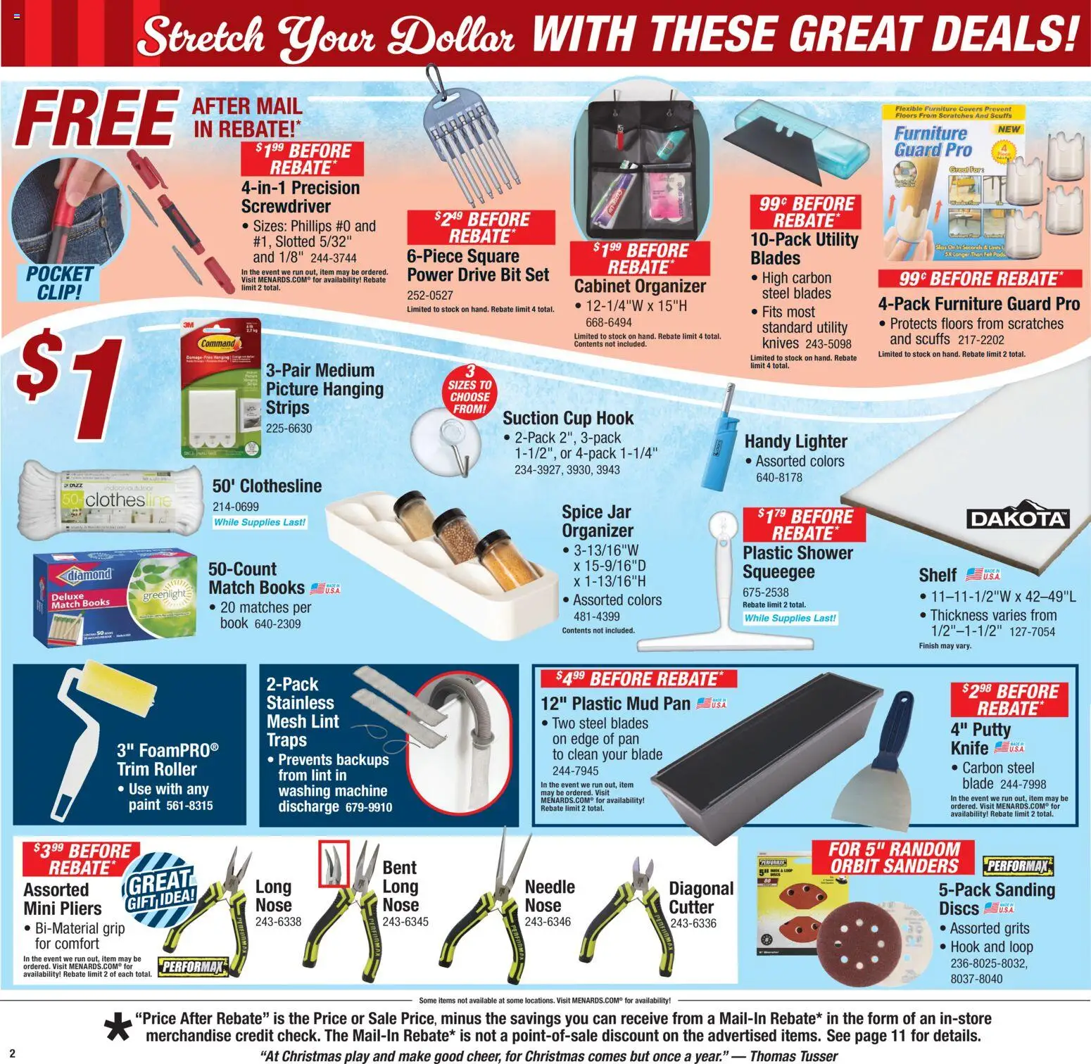 Menards Weekly Ad - valid from 04.12.2025 | Page: 5 | Products: Trim, Hook, Clip, Pan