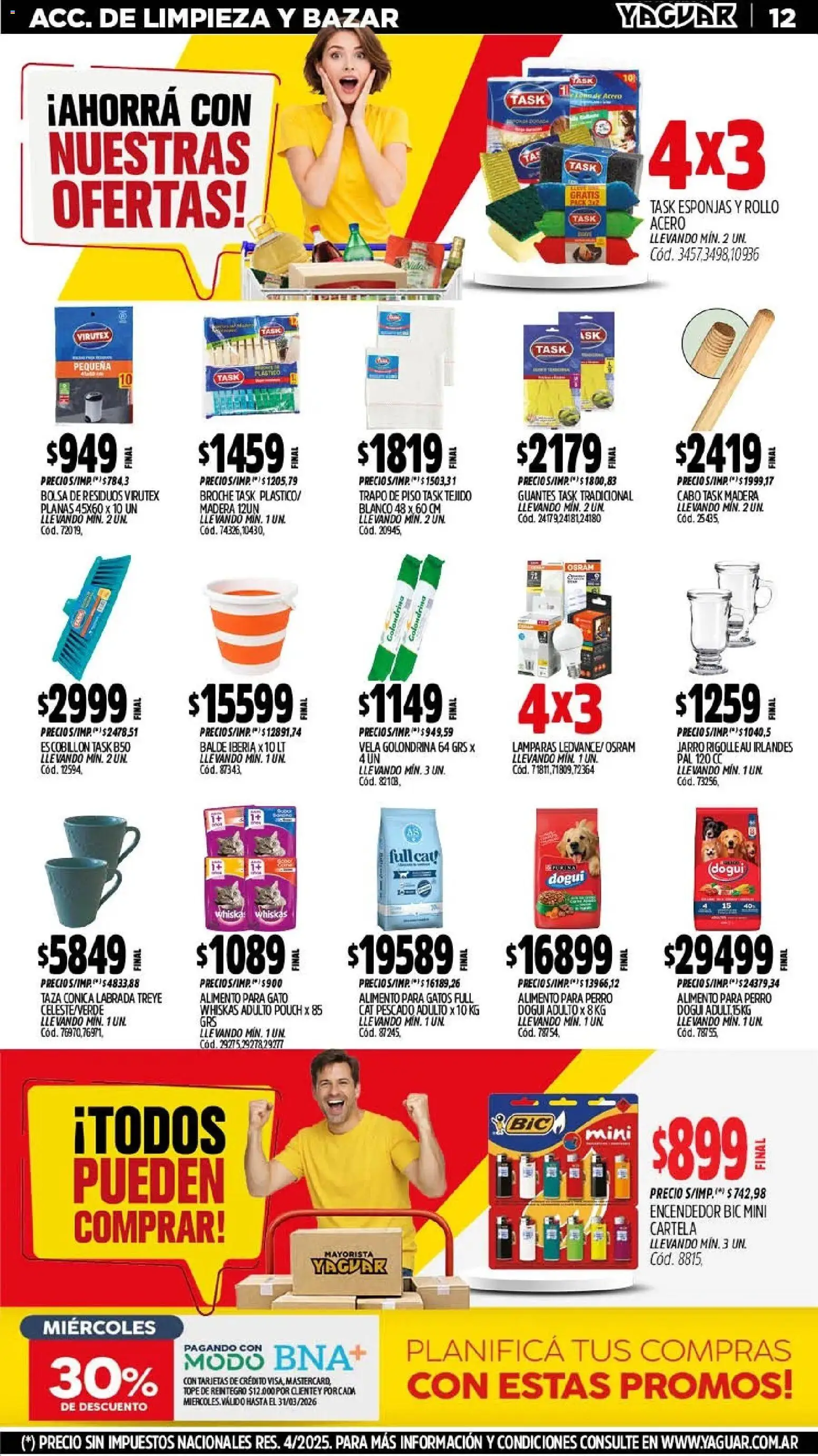 Yaguar - Oferta Semanal Santa Fé │ válido desde el 02.03.2026 | Página: 12 | Productos: Vela, Encendedor, Pescado, Escobillon