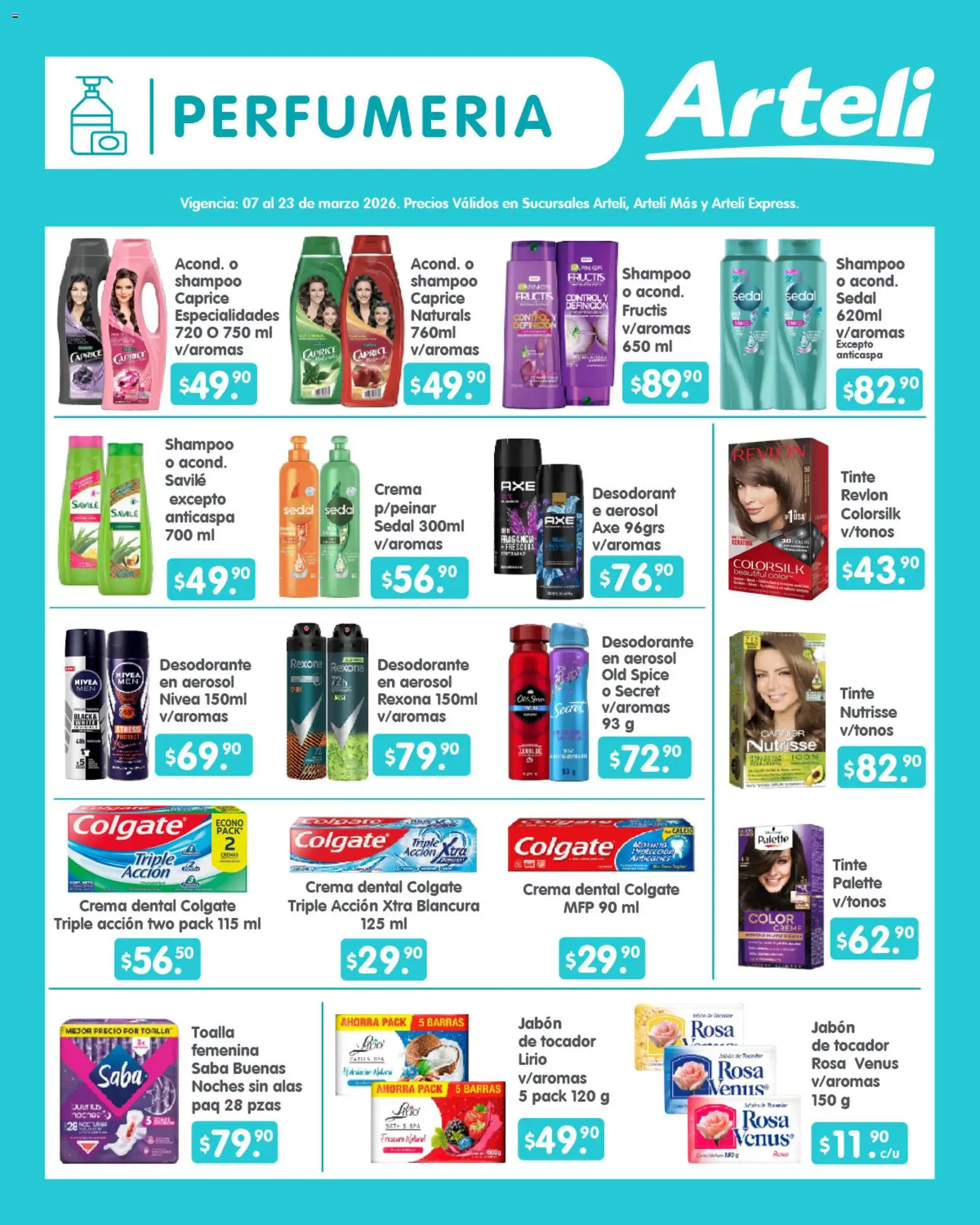 Nuevas ofertas de Arteli válidas en toda la República Mexicana desde el 07.03.2026. ¡Encuentra las mejores ofertas en Arteli folleto Quincenal! | Página: 14 | Productos: Crema, Toalla, Fragancia, Jabón