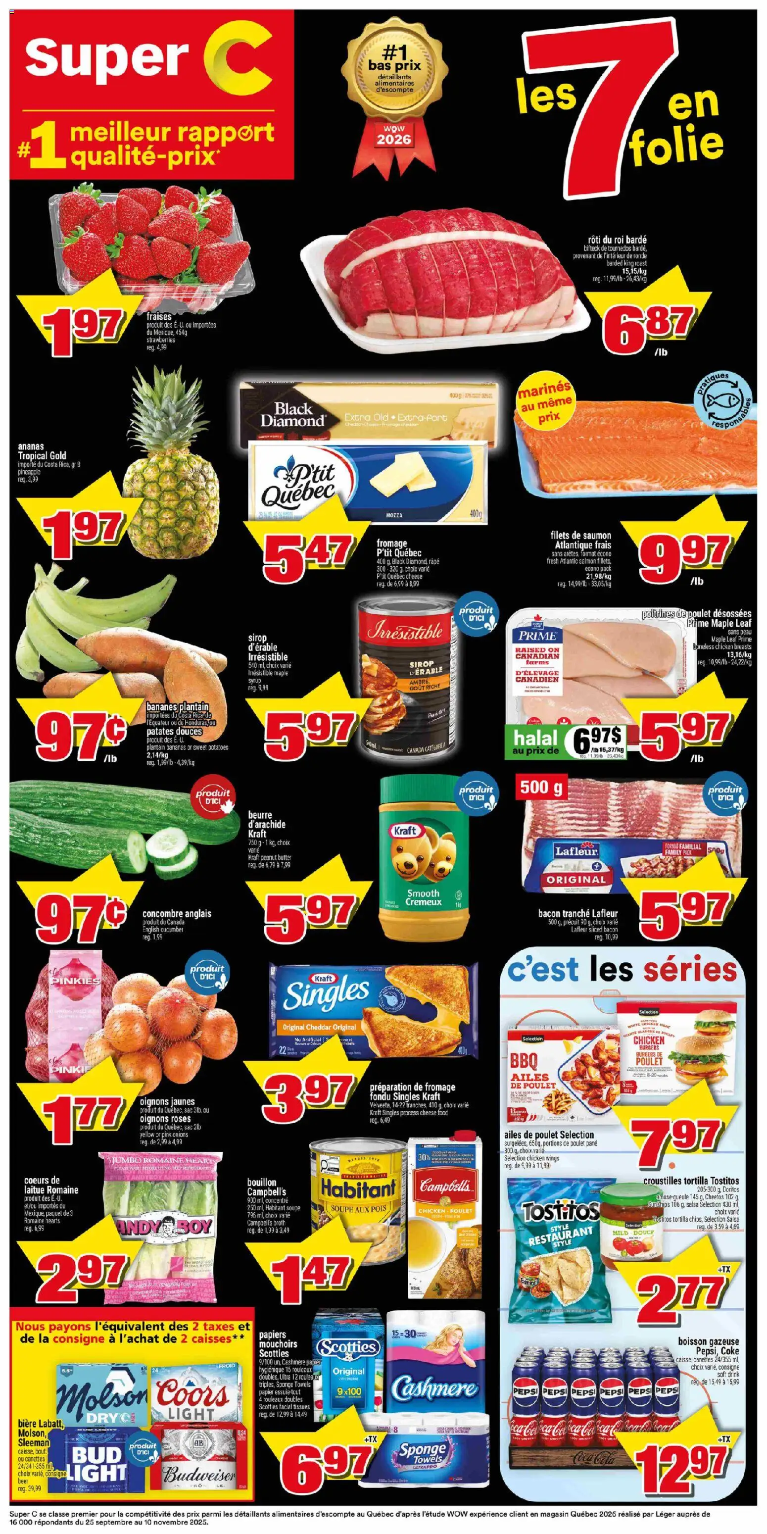 Super C flyer valid from 16.04.2026 | Page: 1 | Products: Strawberries, Chicken breasts, Sponge, Chicken
