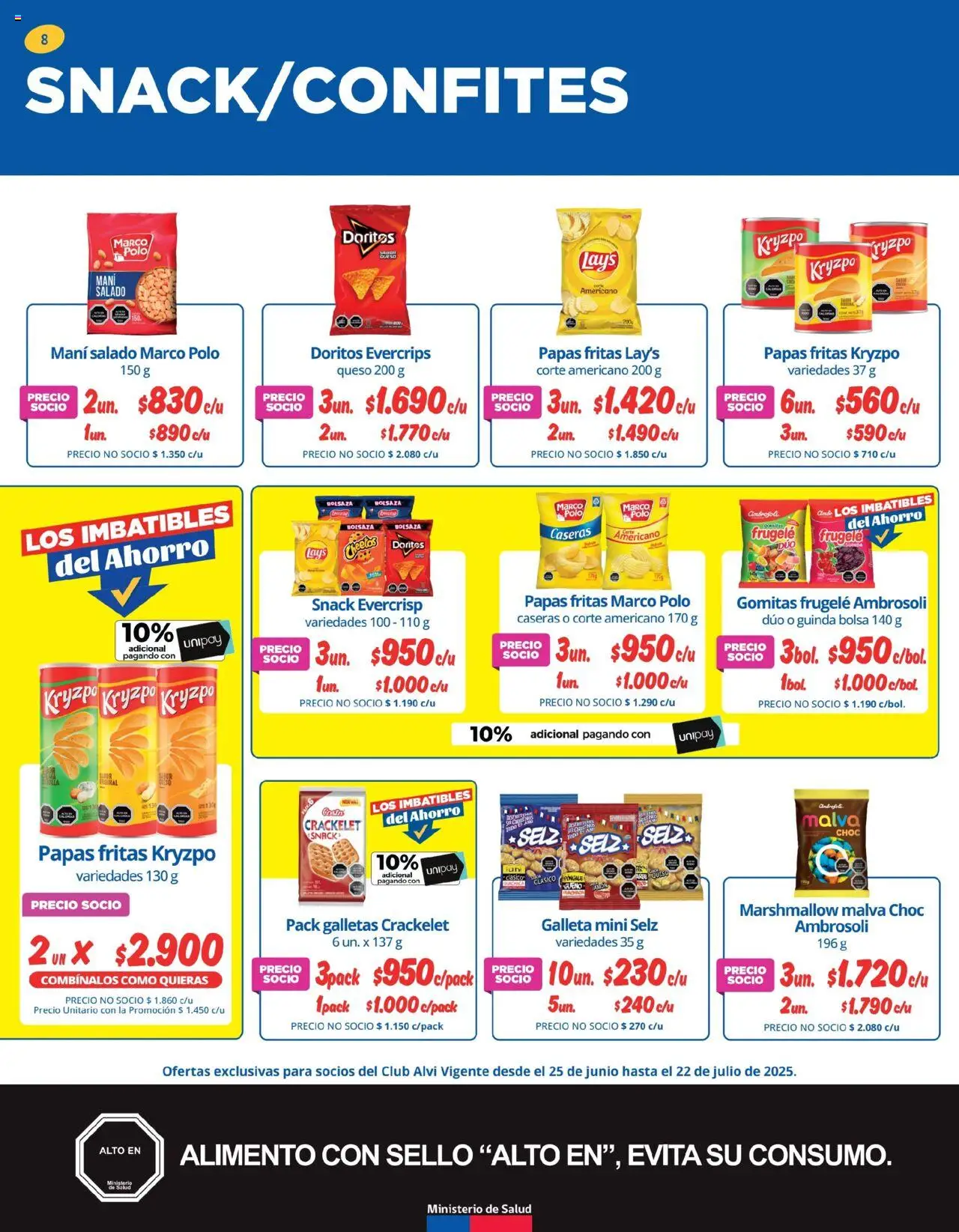 Alvi catálogo │ válido desde el 25.06.2025 | Página: 8 | Productos: Bolsa, Gomitas, Jamón, Galletas