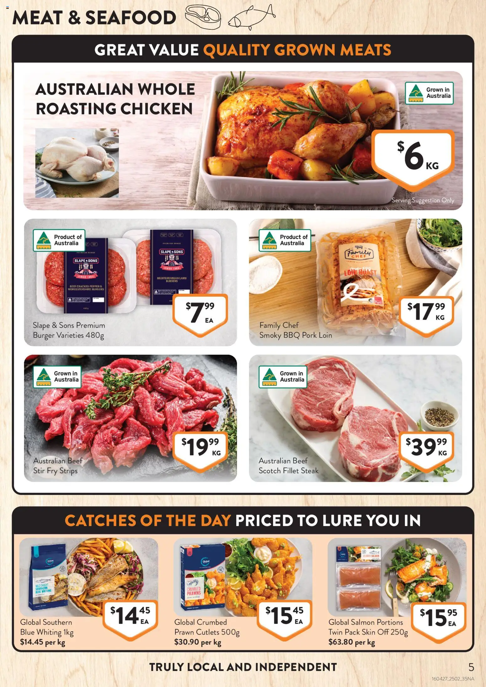 Foodworks catalogue - valid from 25.02.2026 | Page: 5 | Products: Beef, Meat, Prawns, Scotch