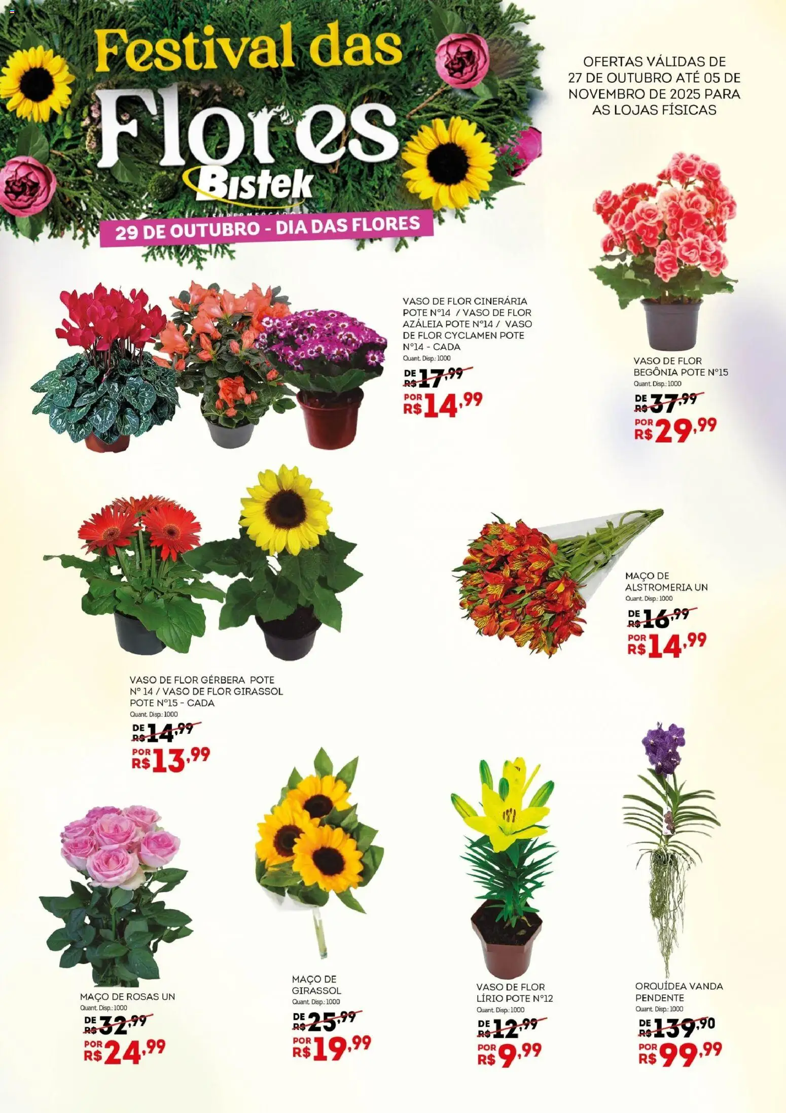 Bistek Supermercados Folheto - válido de 27.10.2025 | Página: 2 | Produtos: Flores, Vaso