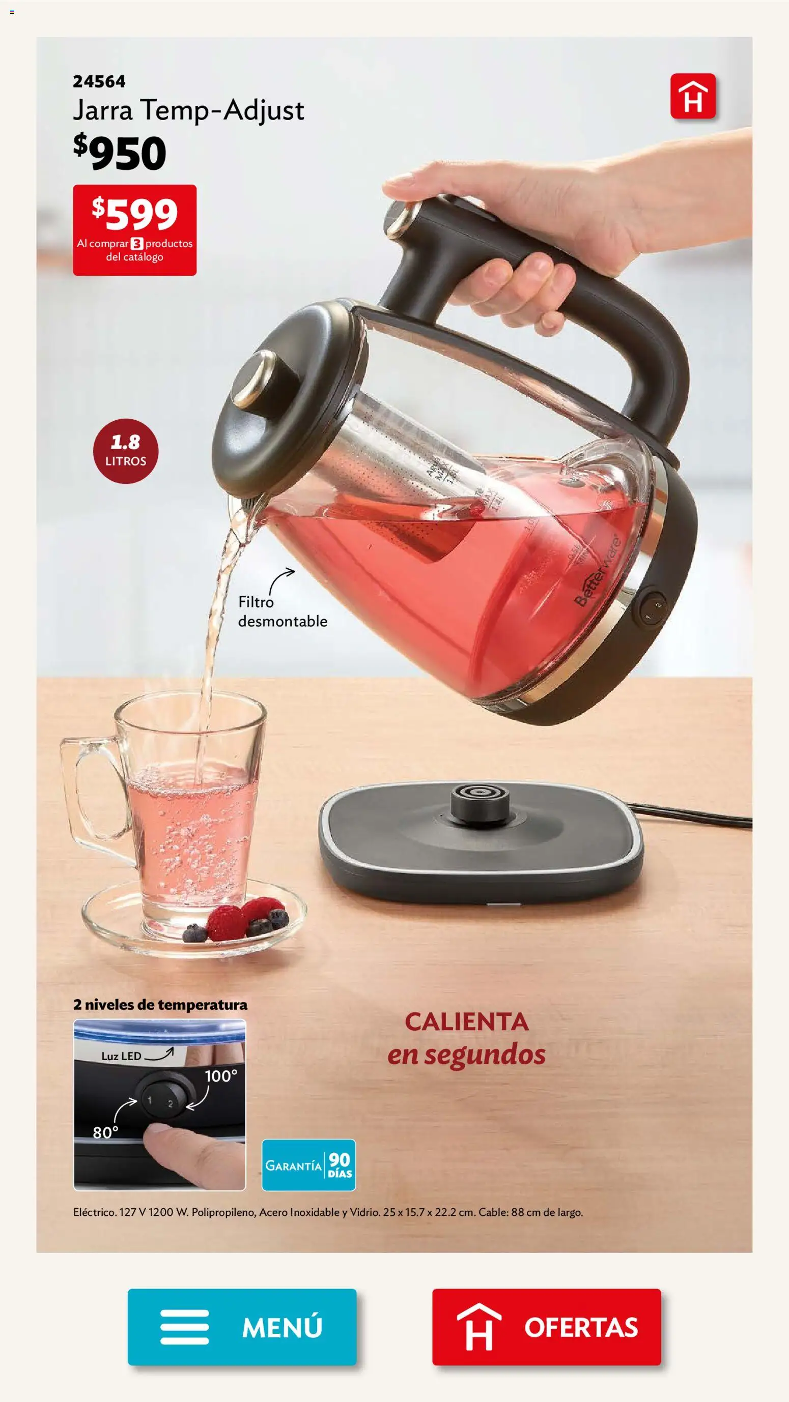 Nuevas ofertas de Betterware válidas en toda la República Mexicana desde el 01.12.2025. ¡Encuentra las mejores ofertas en Betterware campaña 12 2025! | Página: 6 | Productos: Cable, Jarra