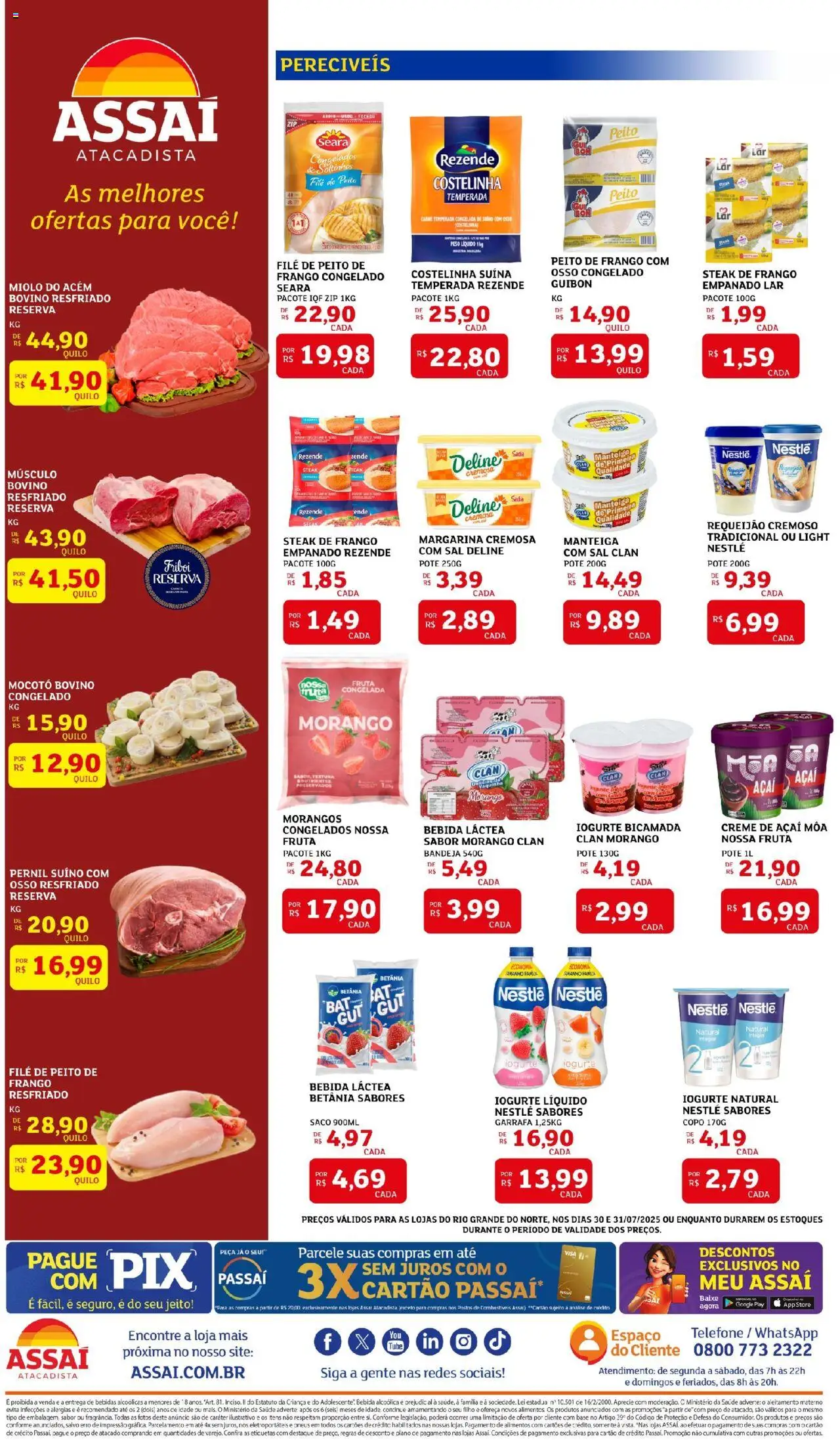 Assaí Atacadista Folheto - válido de 30.07.2025 | Página: 2 | Produtos: Pó, Carne, Morangos, Margarina
