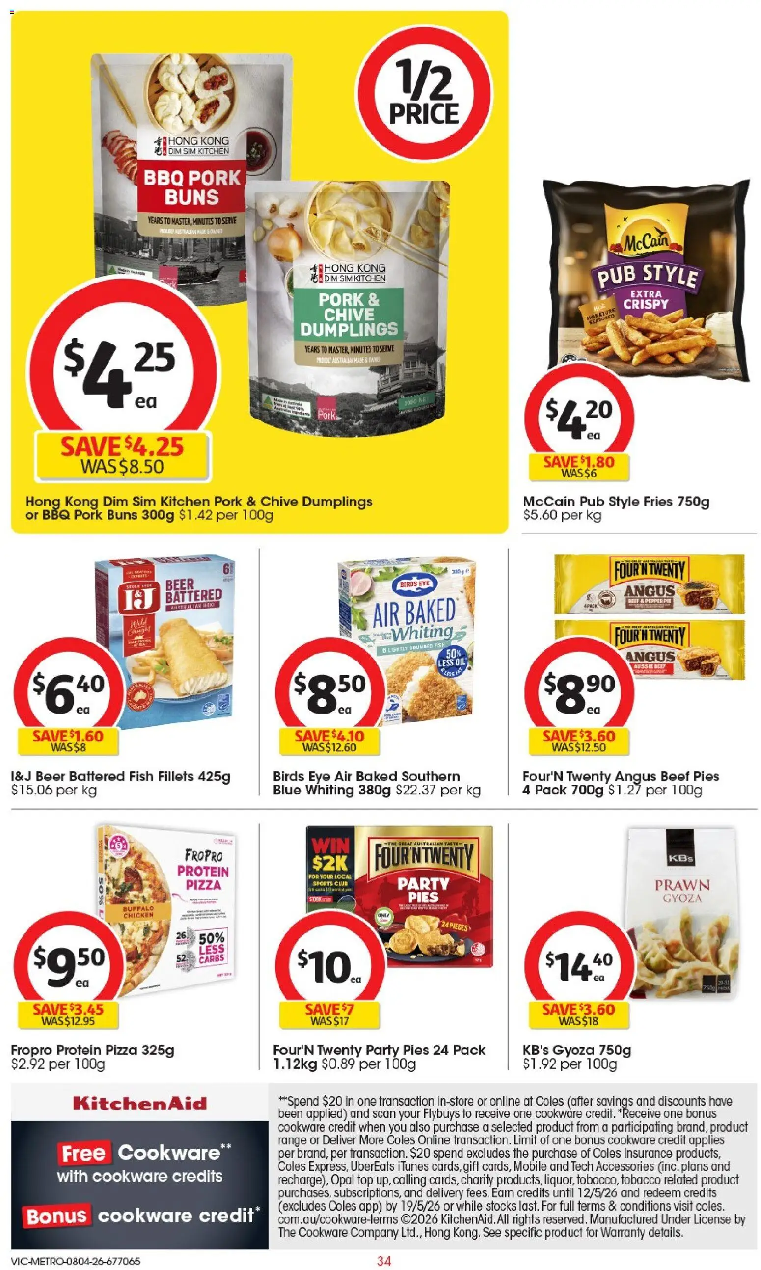 Coles catalogue - valid from 08.04.2026 | Page: 34 | Products: Pizza, Pork, Beef, Mobile