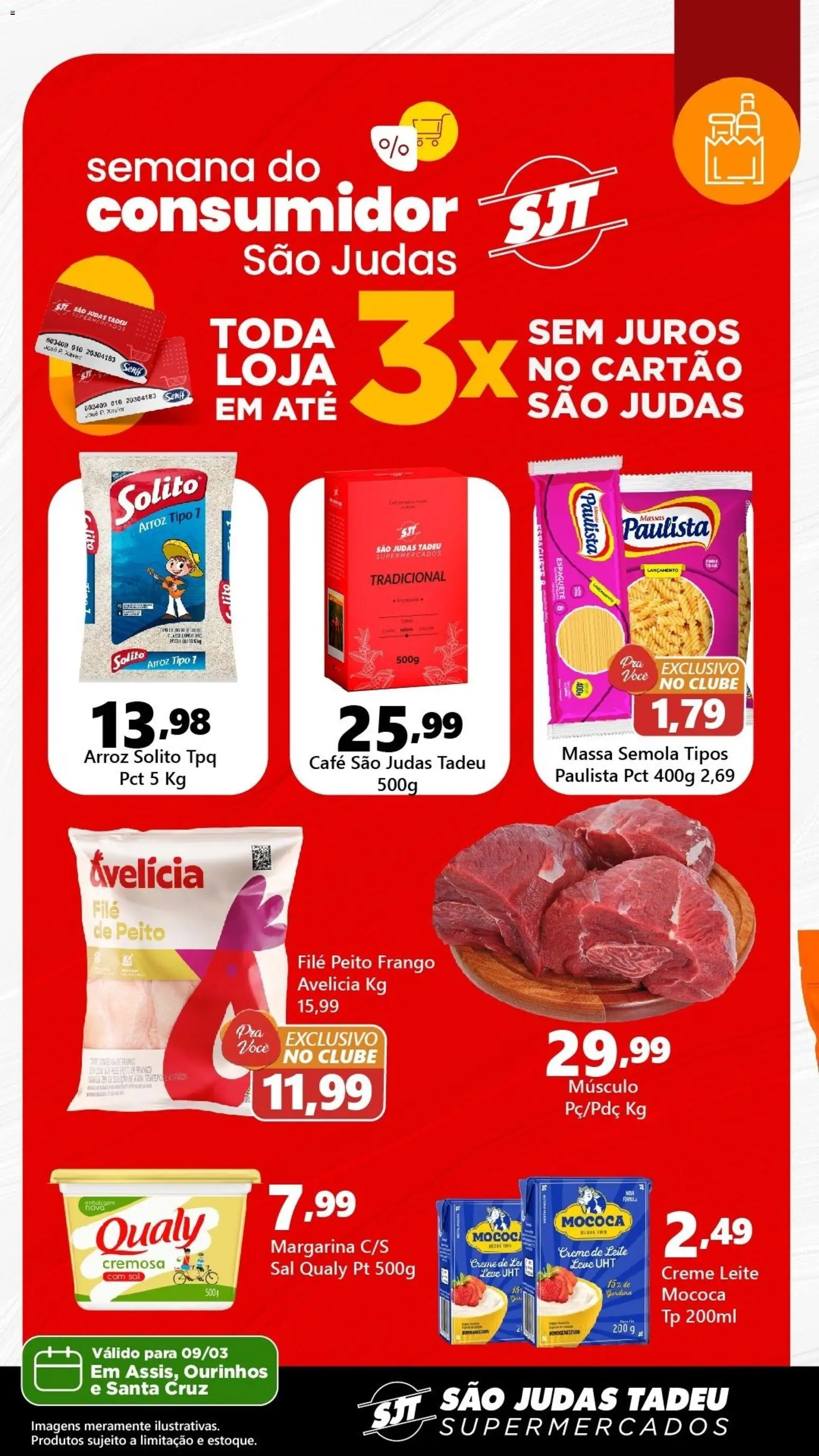 São Judas Tadeu Folheto - válido de 09.03.2026 | Página: 2 | Produtos: Massa, Creme de leite, Sal, Frango