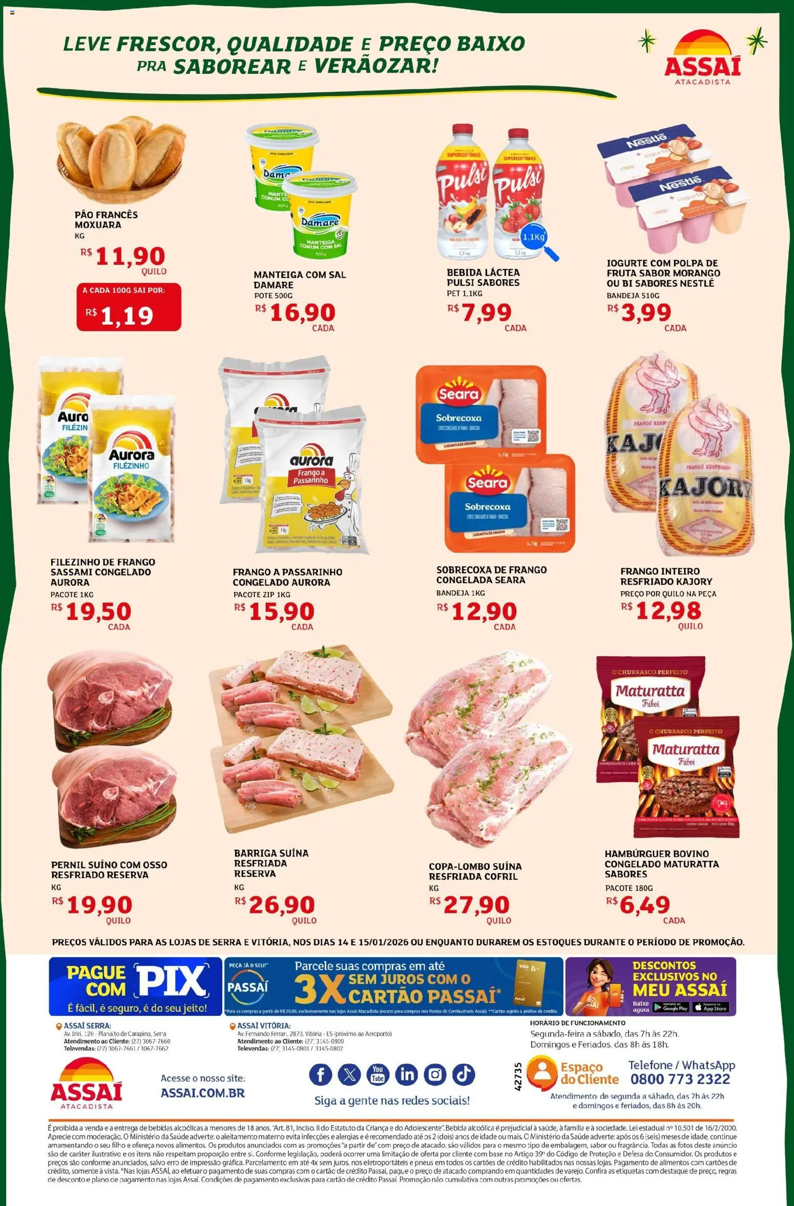 Assaí Atacadista Folheto - válido de 14.01.2026 | Página: 2 | Produtos: Manteiga, Pneus, Bandeja, Telefone