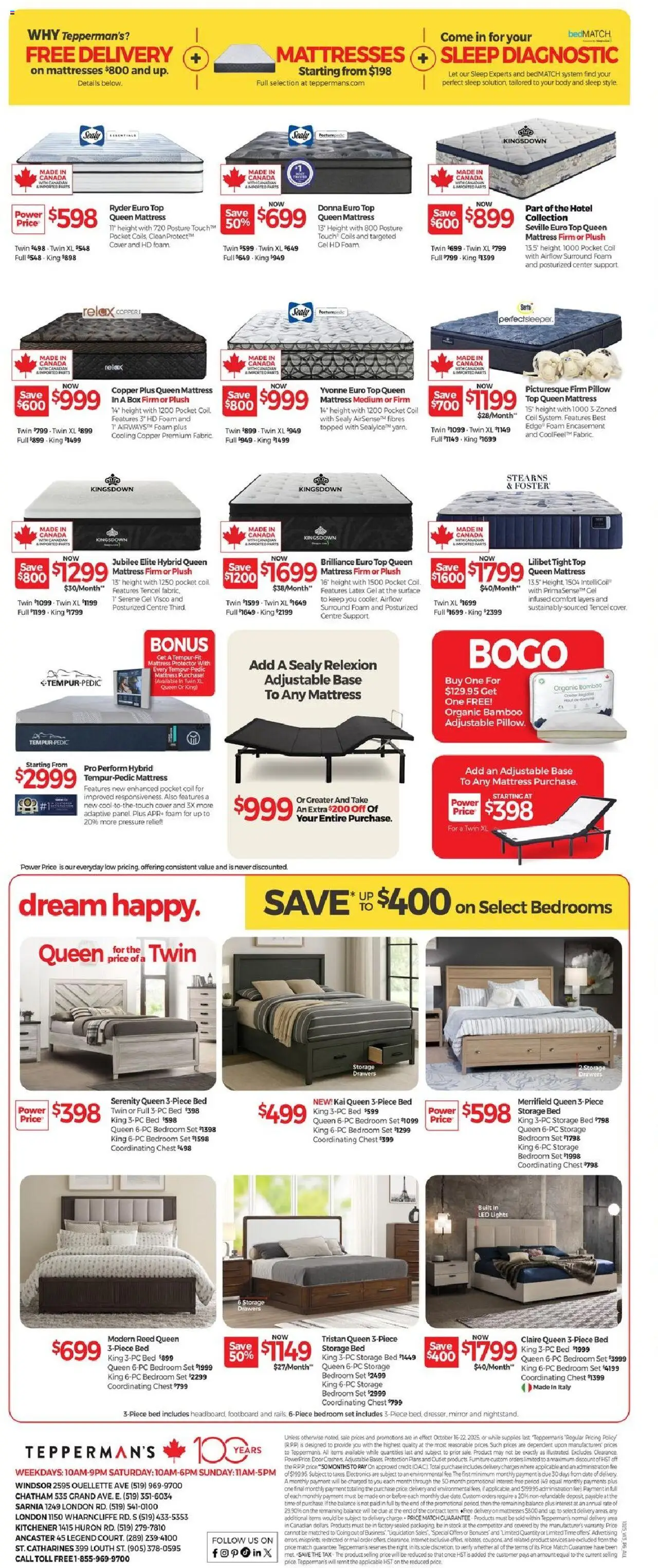 Tepperman's flyer valid from 16.10.2025 | Page: 11 | Products: Bed, Mattress, Pillow, Box