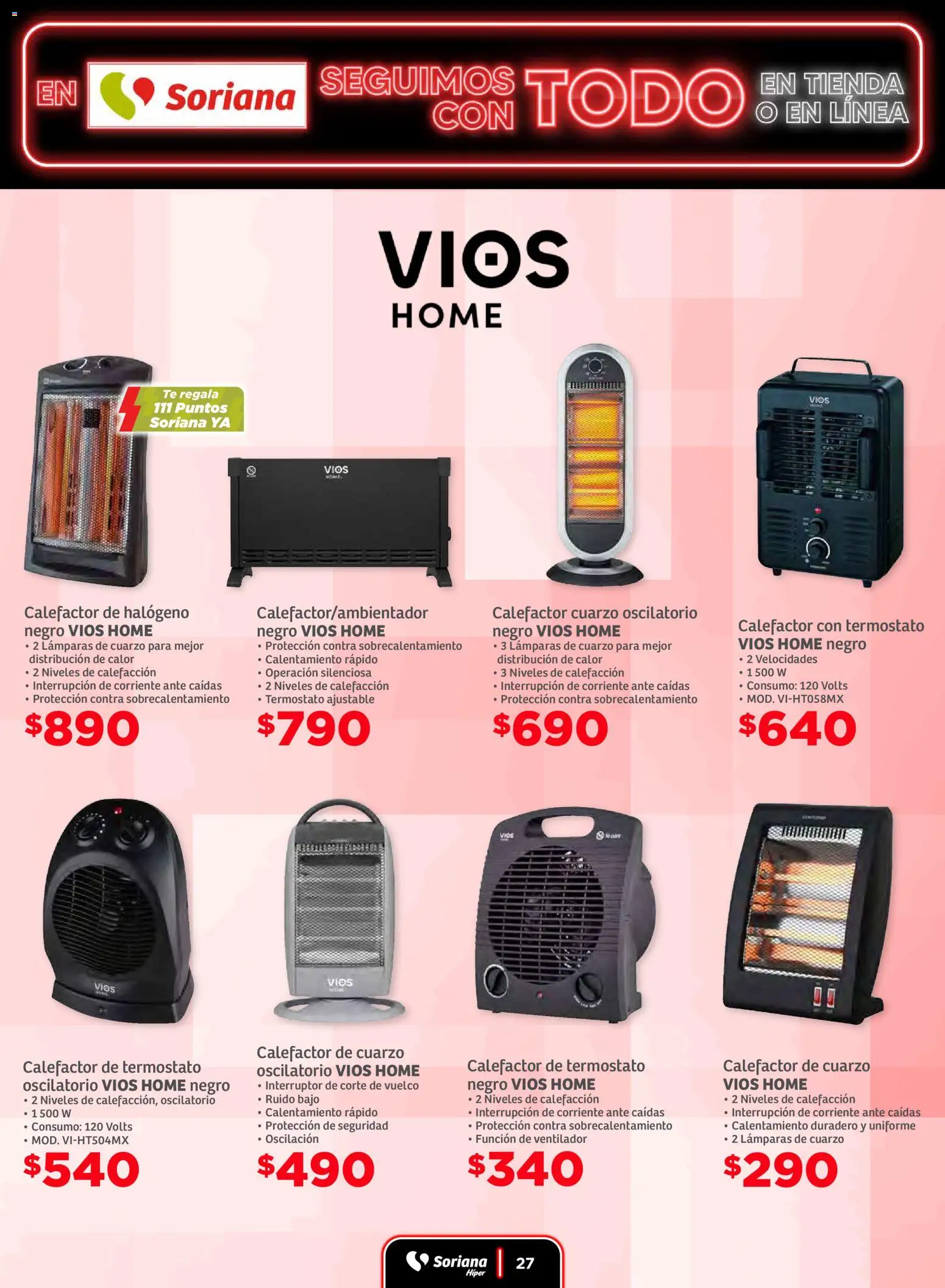 Nuevas ofertas de Soriana válidas en toda la República Mexicana desde el 19.11.2025. ¡Encuentra las mejores ofertas en Soriana - Seguimos con todo Híper Nacional! | Página: 27 | Productos: Ventilador, Té, Calefactor
