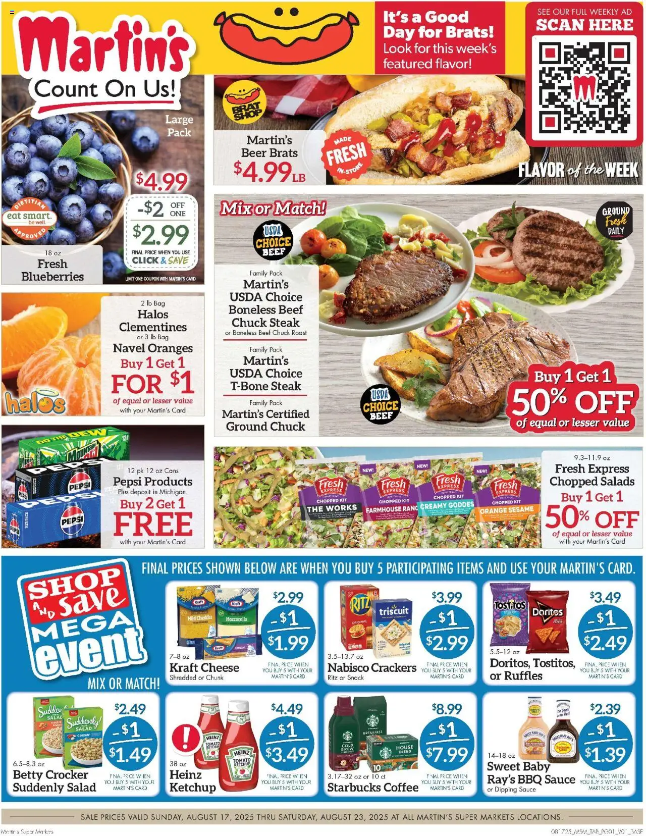 Martin’s Weekly Ad - valid from 17.08.2025 | Page: 1 | Products: Coffee, Beef, Ketchup, Salad