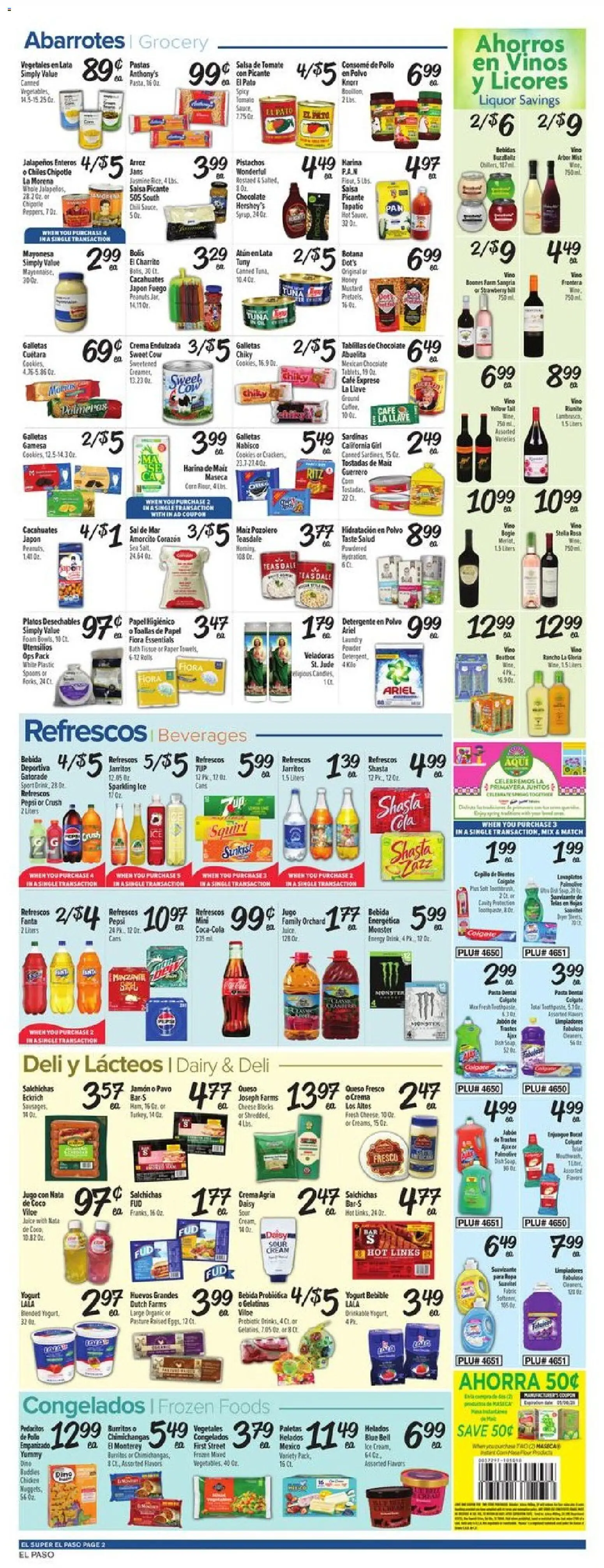 El Super Weekly Ad - TX - valid from 29.04.2026 | Page: 2 | Products: Bath, Pasta, Cream, Cookies