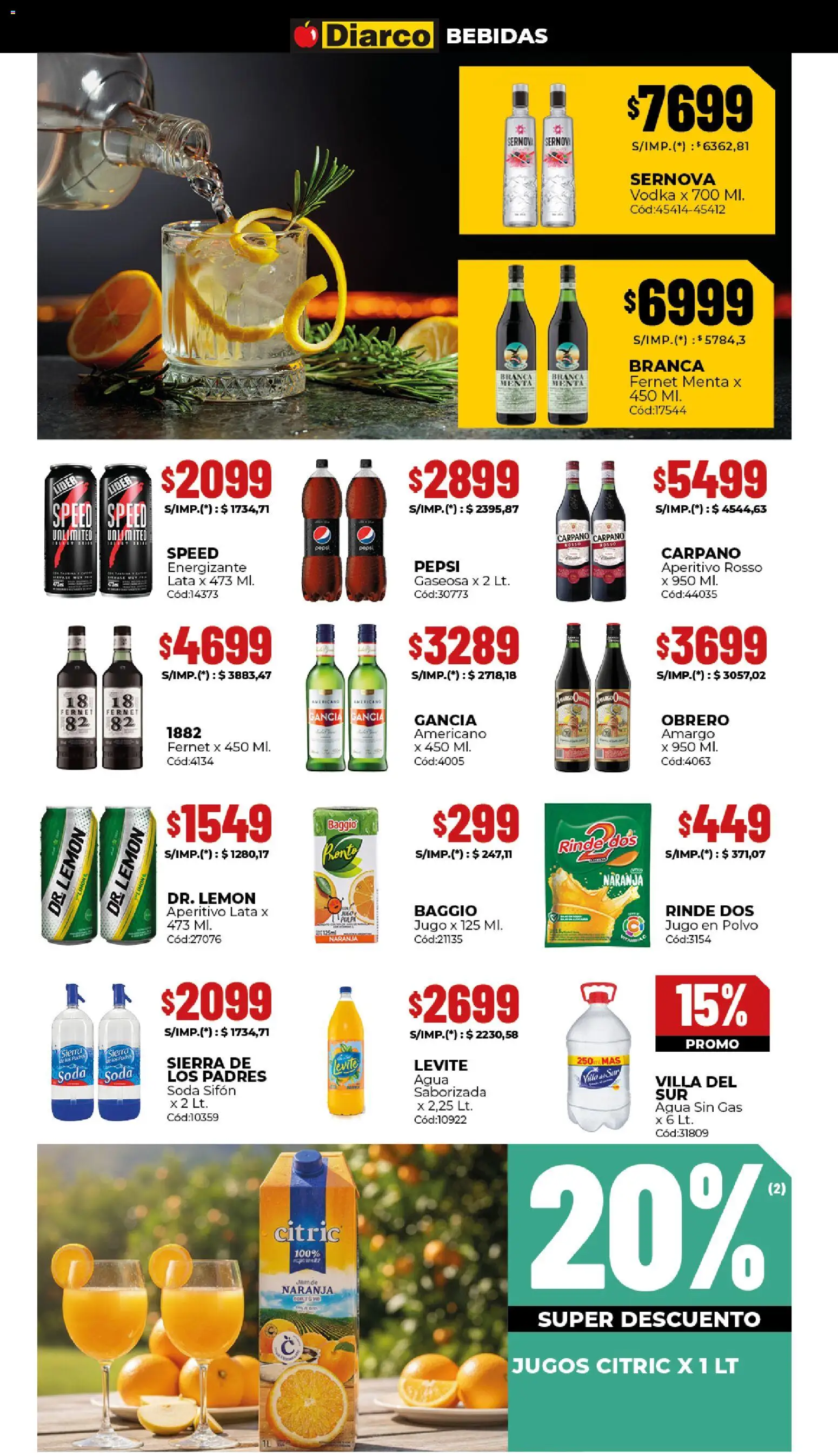 Diarco ofertas │ válido desde el 19.01.2026 | Página: 8 | Productos: Vodka, Polvo, Fernet, Gaseosa