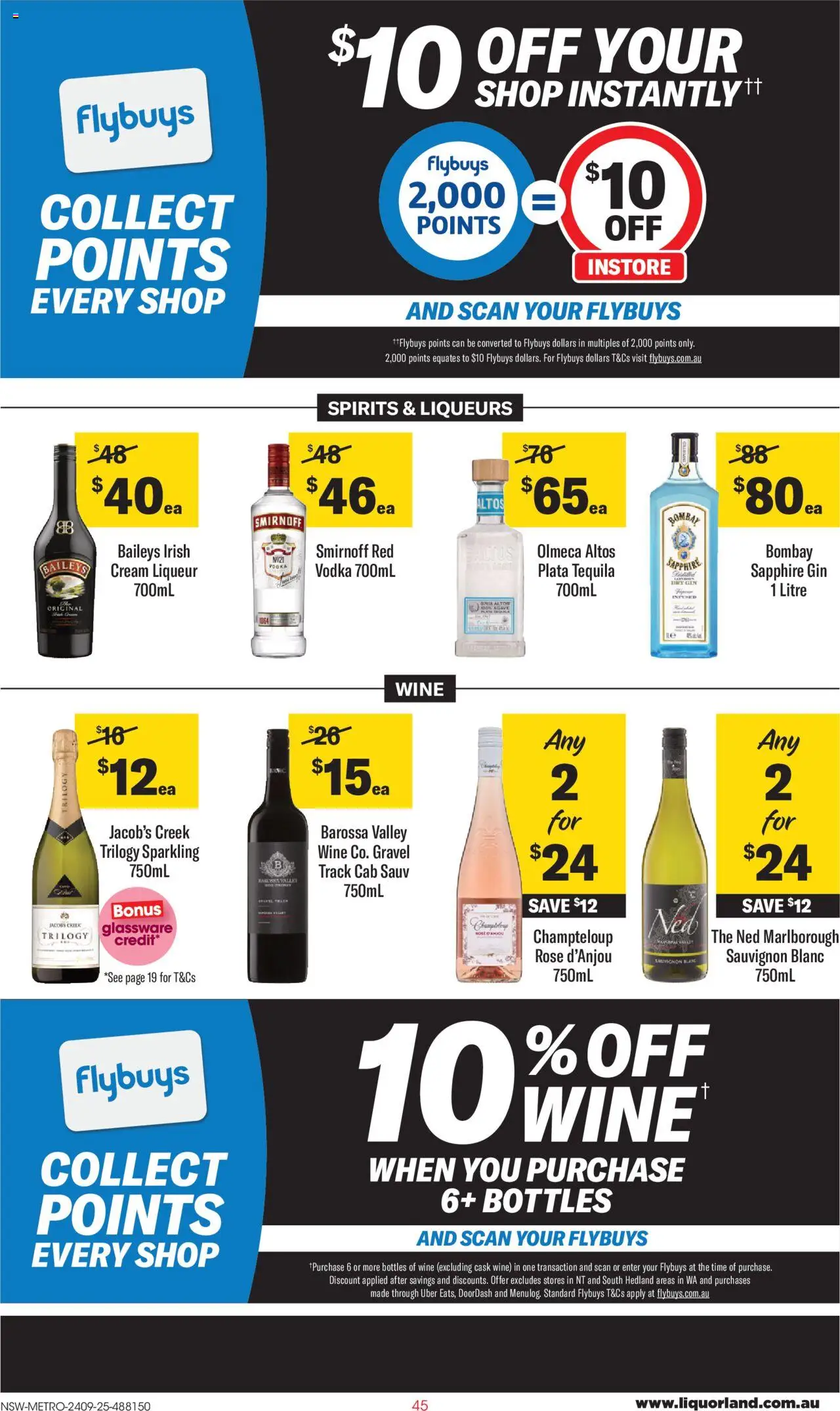 Coles catalogue - valid from 24.09.2025 | Page: 45 | Products: Wine, Gin, Cream, Vodka
