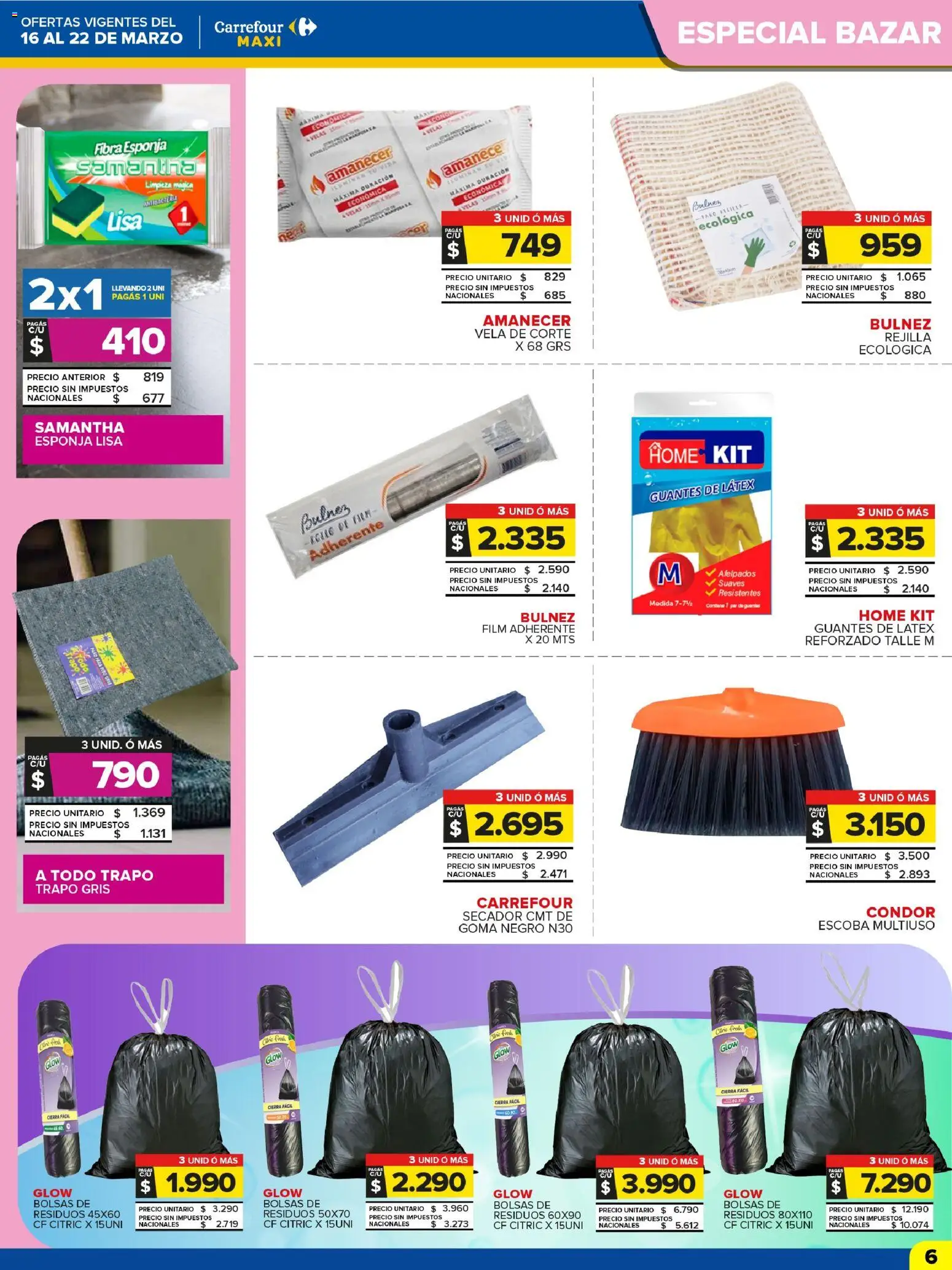 Carrefour Maxi catálogo │ válido desde el 16.03.2026 | Página: 6 | Productos: Vela, Rejilla, Esponja, Guantes