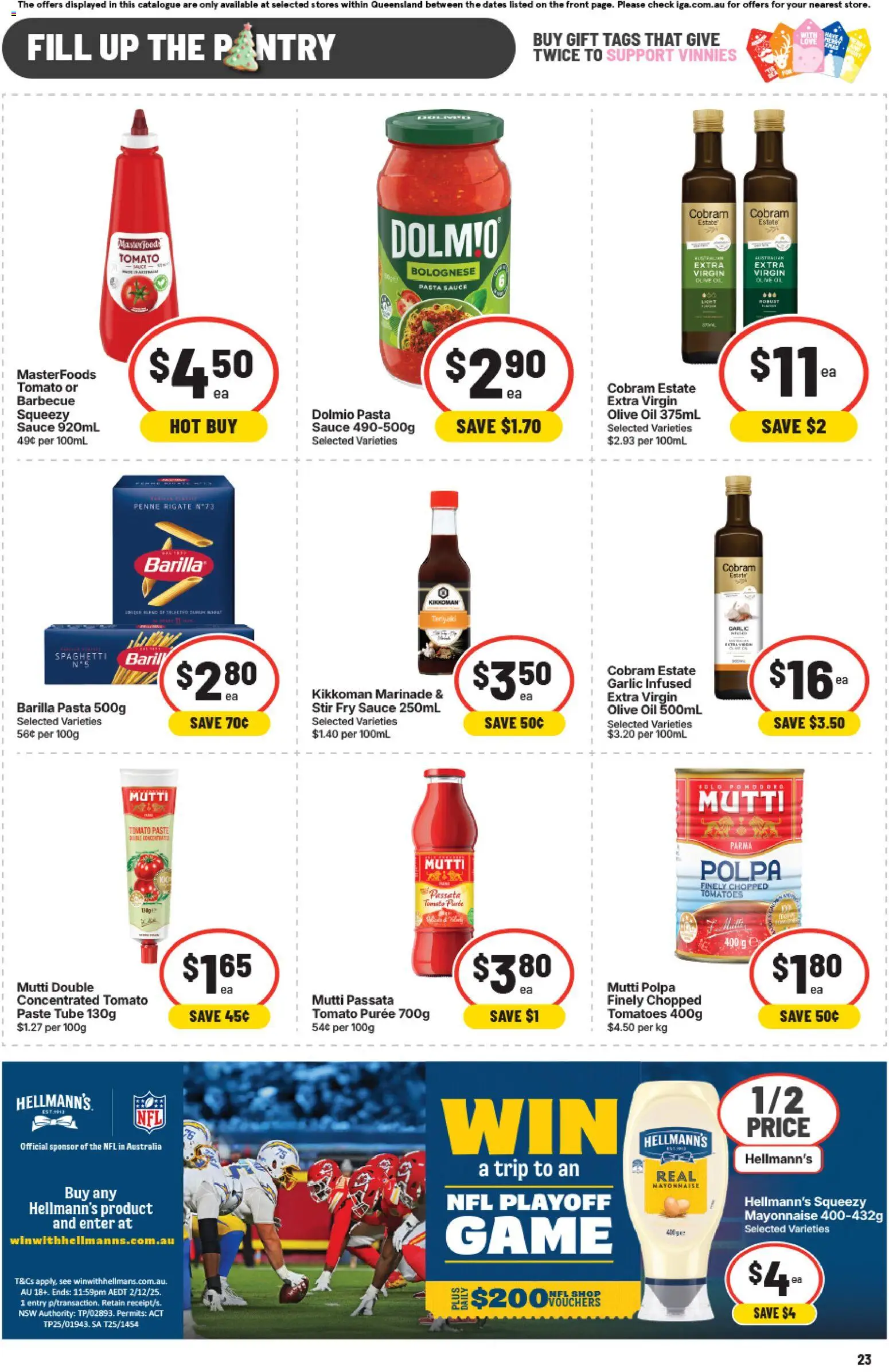 IGA catalogue - valid from 12.11.2025 | Page: 23 | Products: Tomatoes, Pasta, Sauce, Game