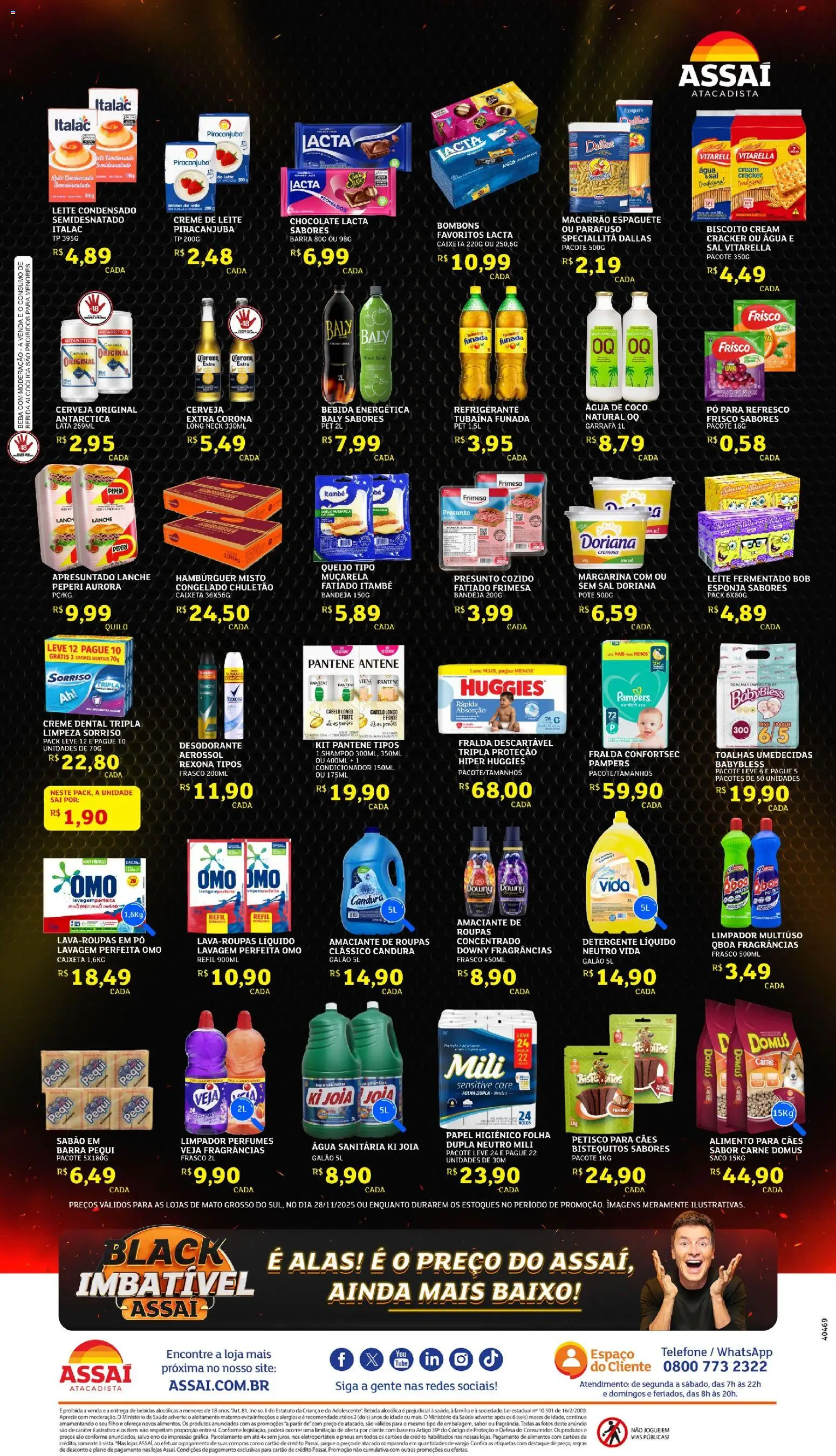 Assaí Atacadista Folheto - válido de 28.11.2025 | Página: 2 | Produtos: Queijo, Cerveja, Creme, Leite condensado