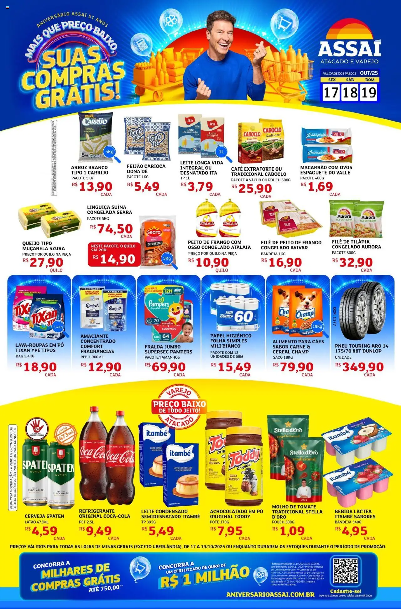 Assaí Atacadista Folheto - válido de 17.10.2025 | Página: 1 | Produtos: Coco, Celular, Pó, Leite condensado