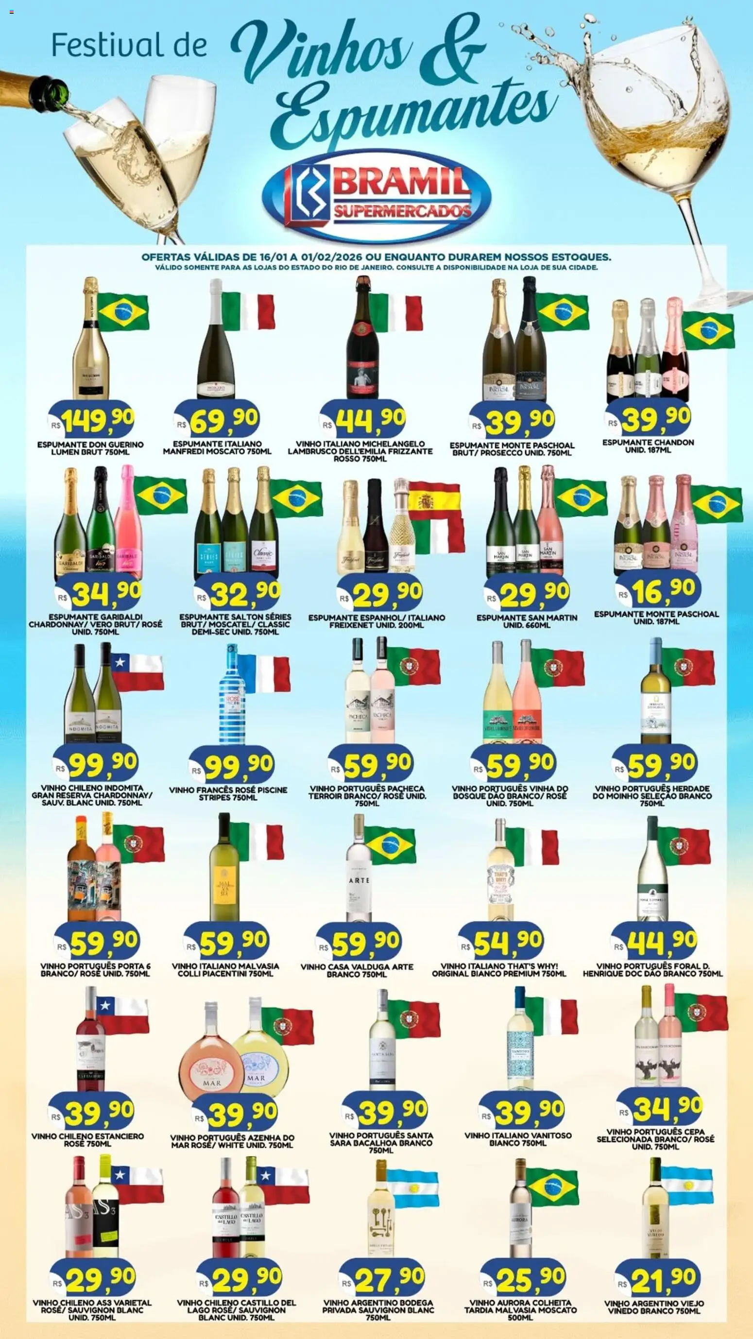 Bramil Supermercados Folheto - válido de 16.01.2026 | Página: 1 | Produtos: Espumante, Porta, Vinho