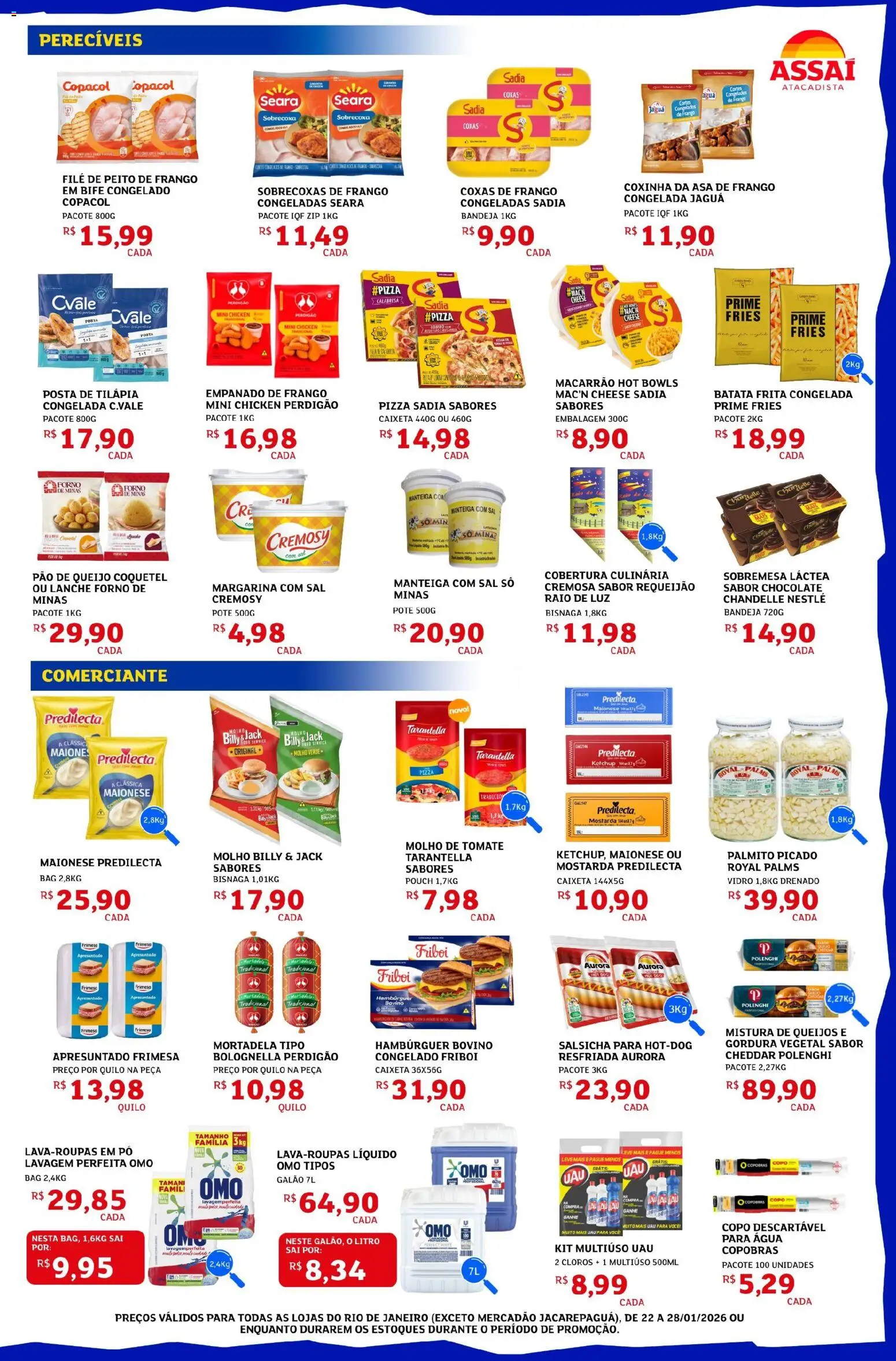 Assaí Atacadista Folheto - válido de 22.01.2026 | Página: 3 | Produtos: Asa de frango, Pão, Cheddar, Macarrão