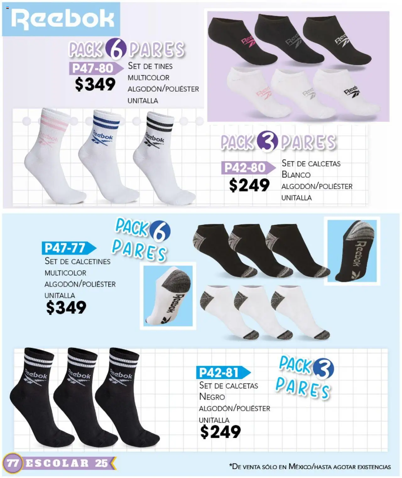 Nuevas ofertas de Cklass válidas en toda la República Mexicana desde el 14.07.2025. ¡Encuentra las mejores ofertas en Cklass catálogo Escolar! | Página: 78 | Productos: Calcetas