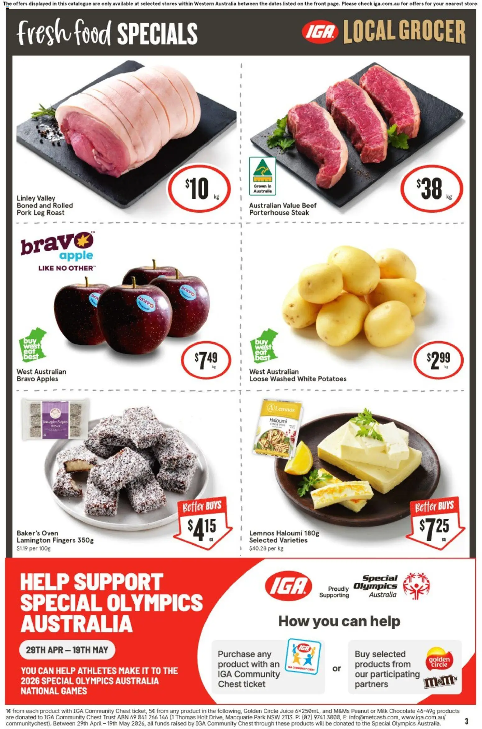 IGA catalogue - valid from 29.04.2026 | Page: 3 | Products: Milk, Juice, Potatoes, Oven
