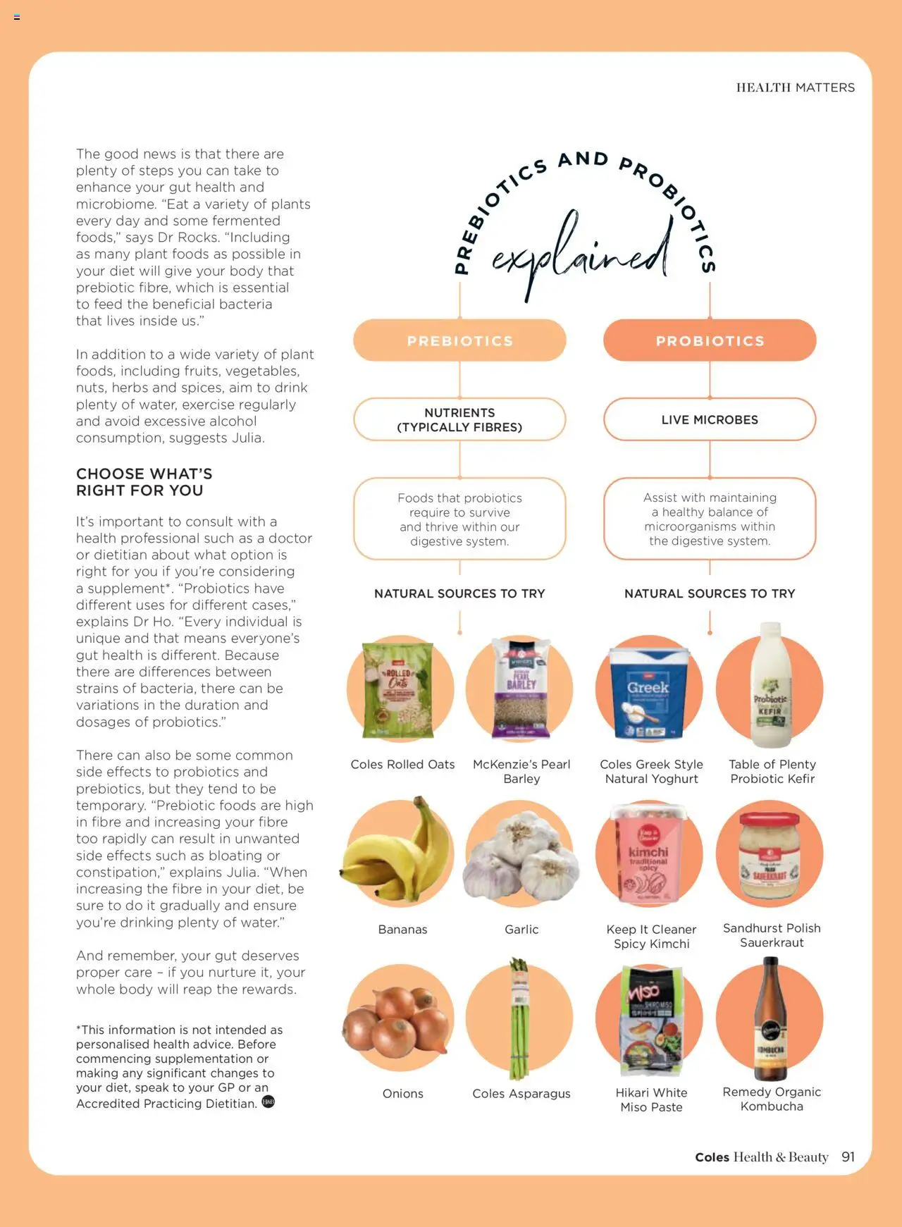 Coles catalogue - valid from 07.04.2025 | Page: 91 | Products: Yoghurt, Oats, Onions, Nutrients