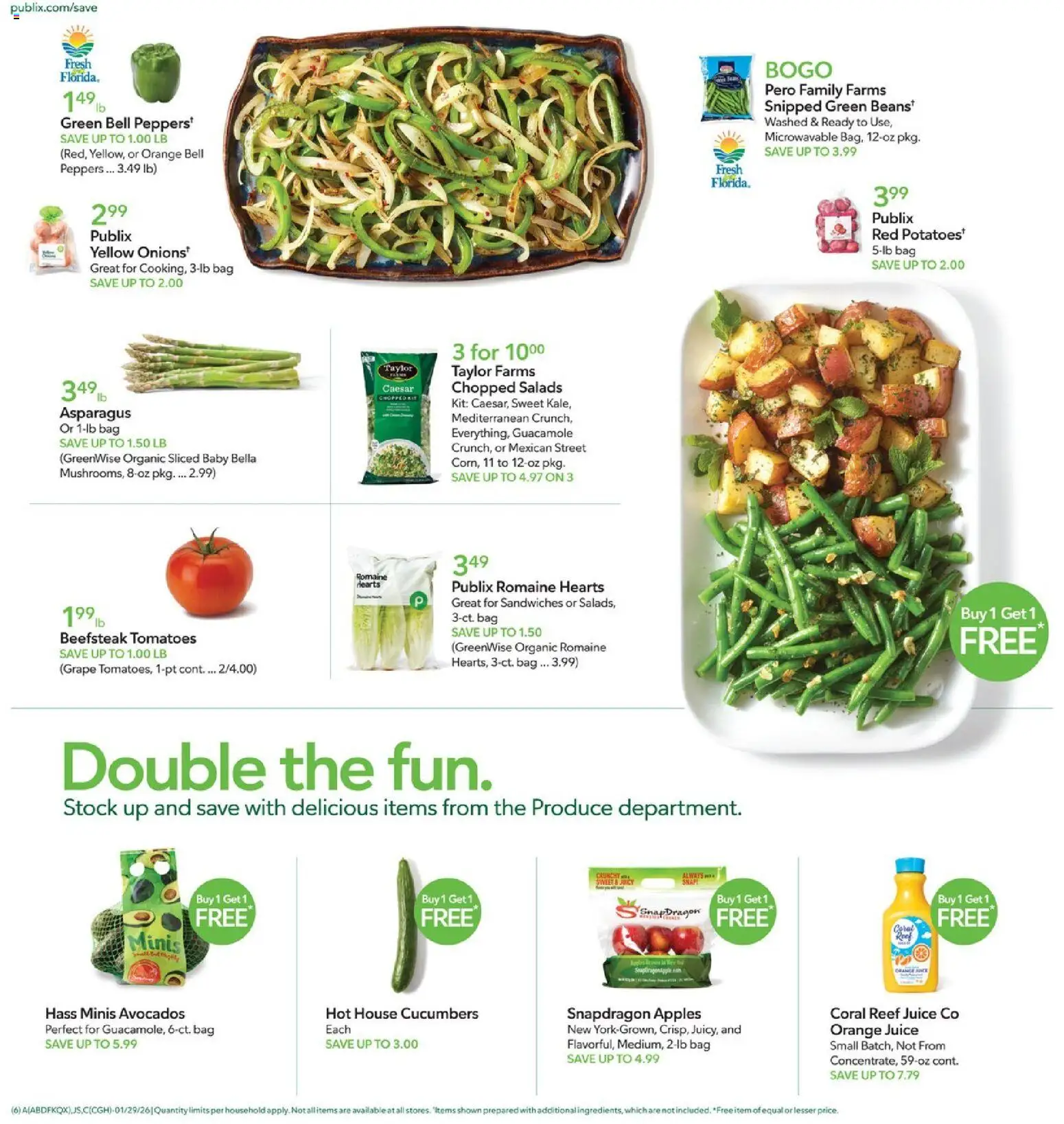 Publix Weekly Ad - valid from 28.01.2026 | Page: 6 | Products: Peppers, Apples, Cucumbers, Bag