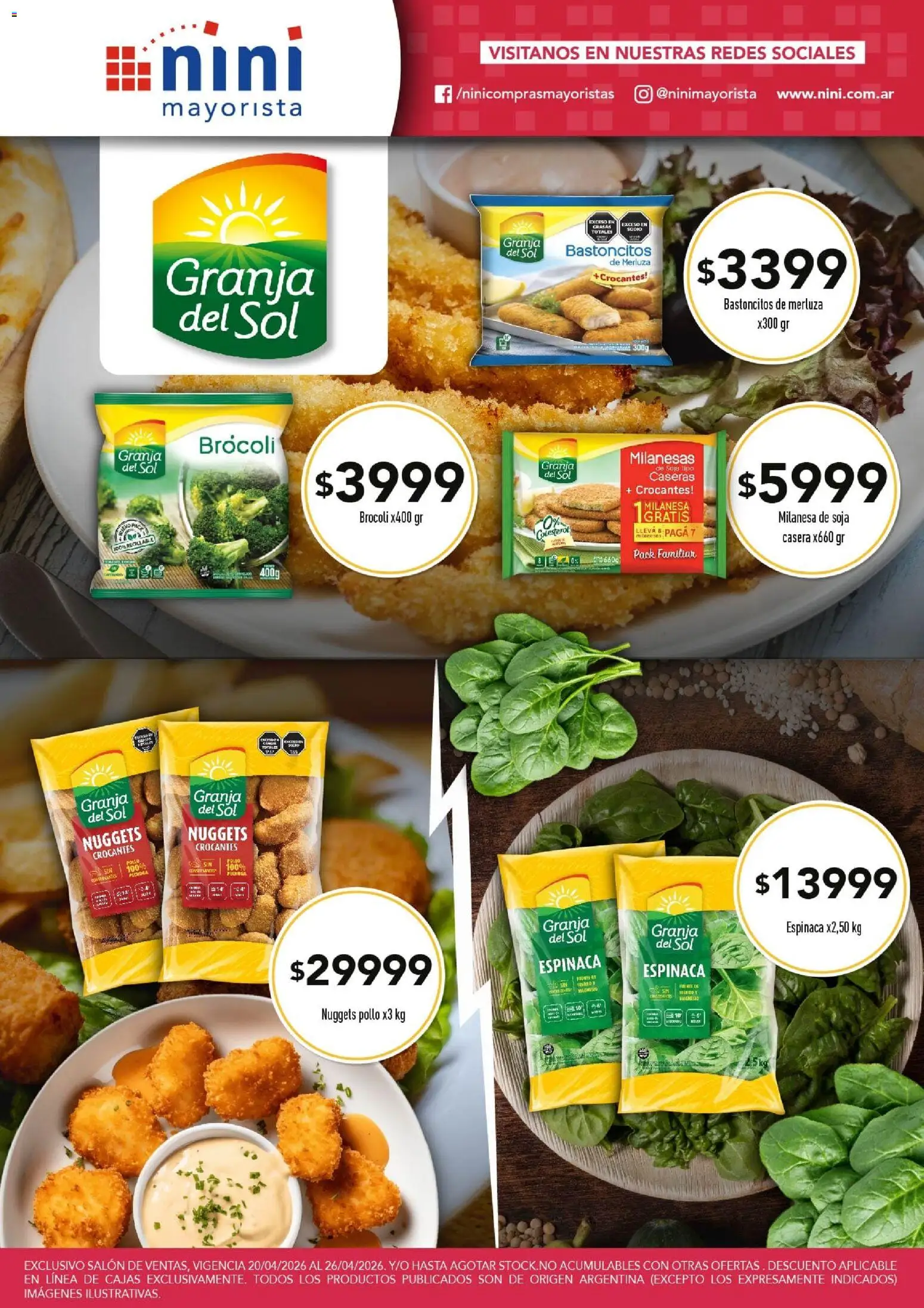 NINI Mayorista ofertas │ válido desde el 20.04.2026 | Página: 37 | Productos: Pollo, Milanesa, Brocoli, Espinaca