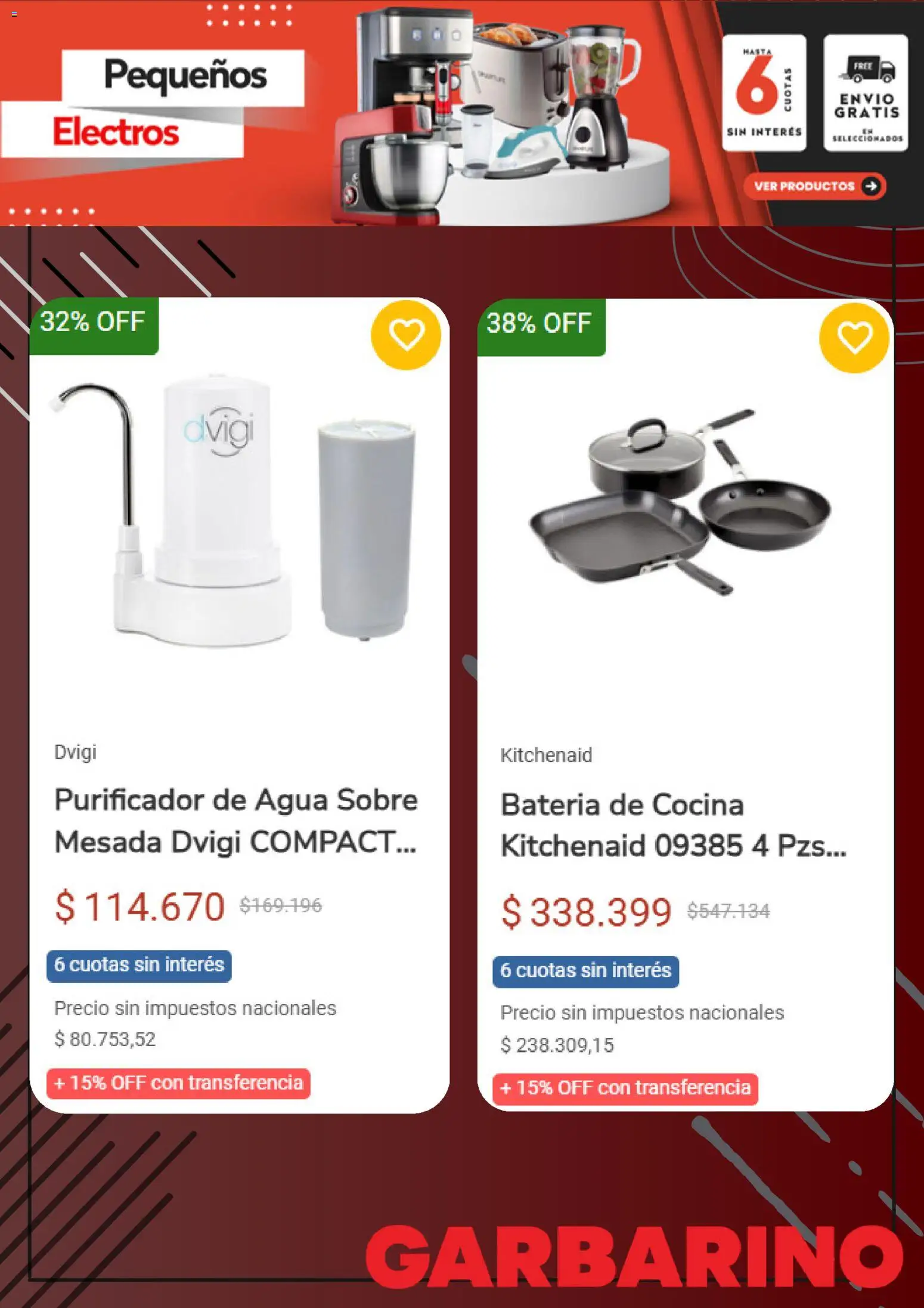 Garbarino catálogo │ válido desde el 17.12.2025 | Página: 5 | Productos: Mesada, Sobre, Batería, Agua